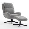 FÅTÖLJ NINA - ljusgrå/svart, Modern, metall/textil (72/96/87cm) - Bessagi Home