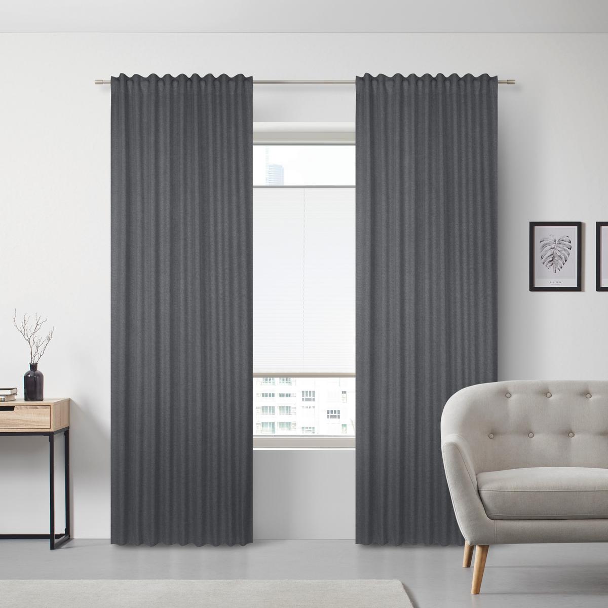 Fertigvorhang Ulrich ca. 135x245cm - Anthrazit, Textil (135/245cm) - Modern Living