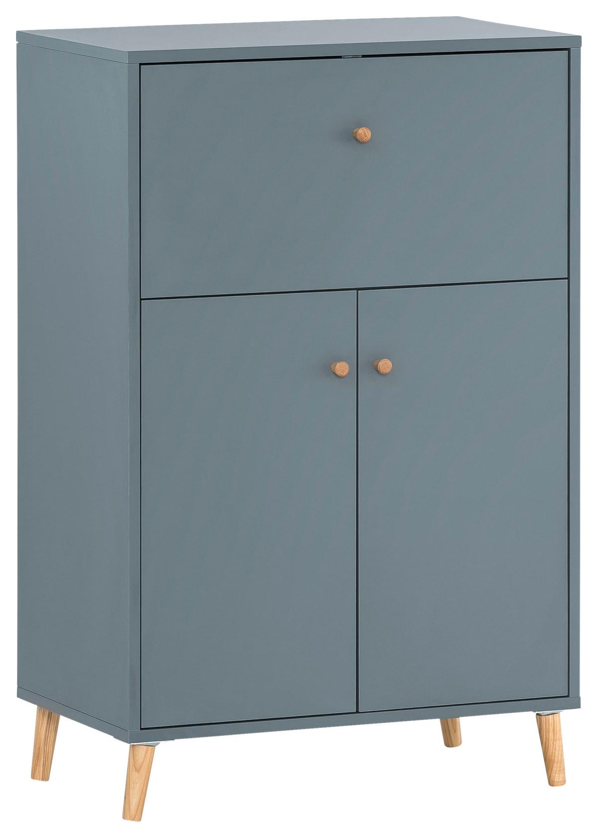 Sektretär Serie 500 Blau ca. 65,2x101,7x39cm - Blau/Weiß, MODERN, Holz/Holzwerkstoff (65,2/101,7/39cm) - MID.YOU