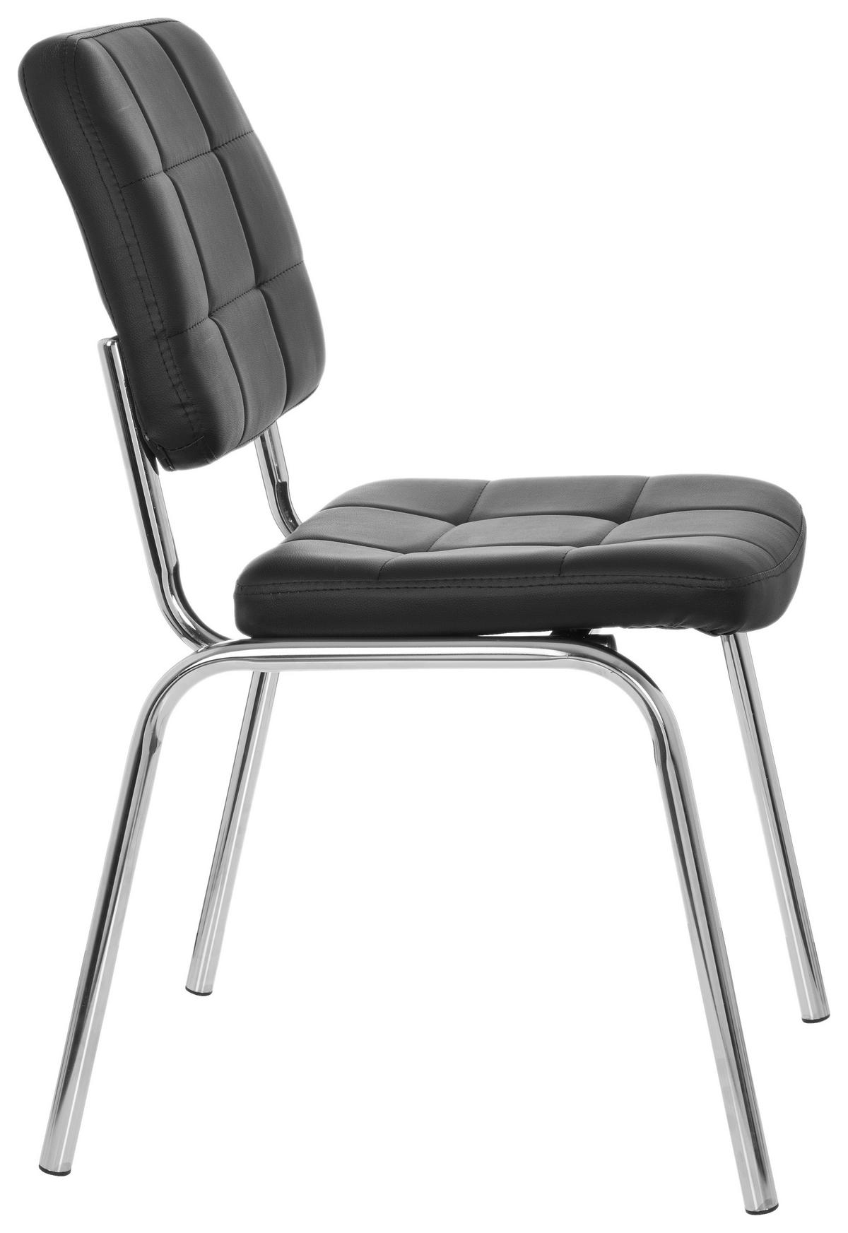 Konferenčni Stol Piceno V, Črna - barve kroma/črna, Moderno, kovina/tekstil (46/87/50cm) - MID.YOU
