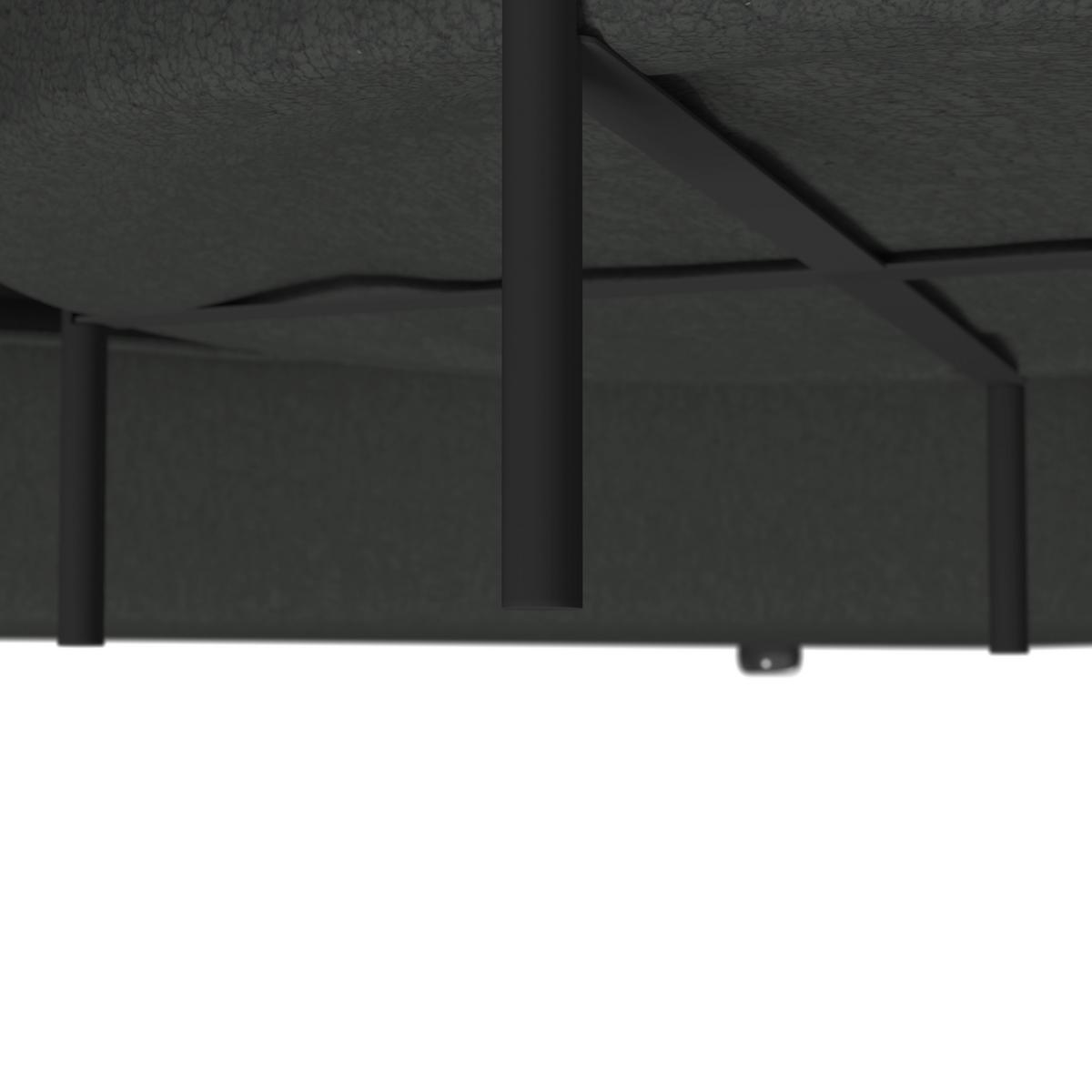 Wohnlandschaft Nilas Schwarz Chenille mit Hocker - Schwarz, MODERN, Holz/Textil (322/80/154cm) - Bessagi Home