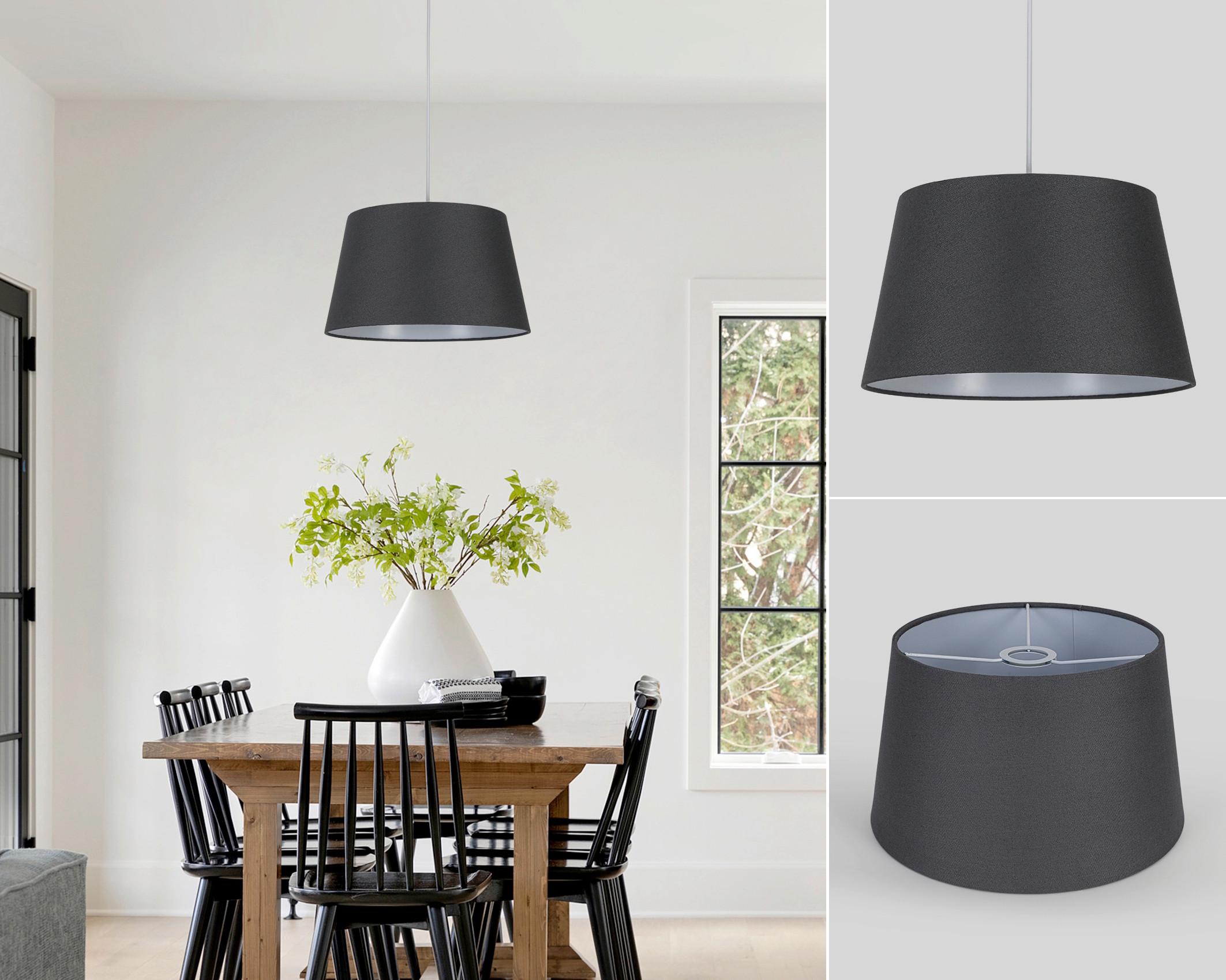 LAMPSKÄRM EMIL - vit/grå, Modern, metall/textil (35/35/20cm) - Mömax