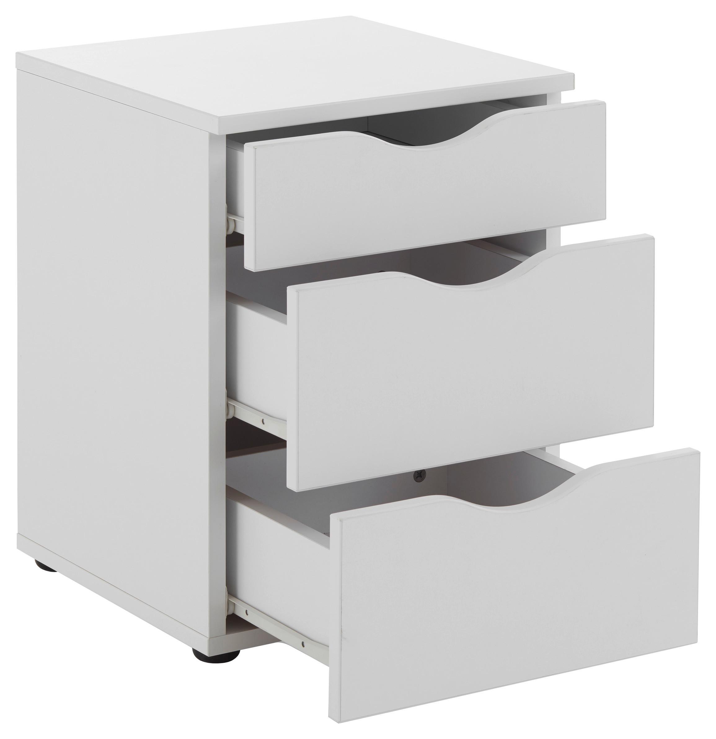 Nachtkästchen in Weiß - Schwarz/Weiß, KONVENTIONELL, Holzwerkstoff/Kunststoff (40/55/40cm) - Modern Living