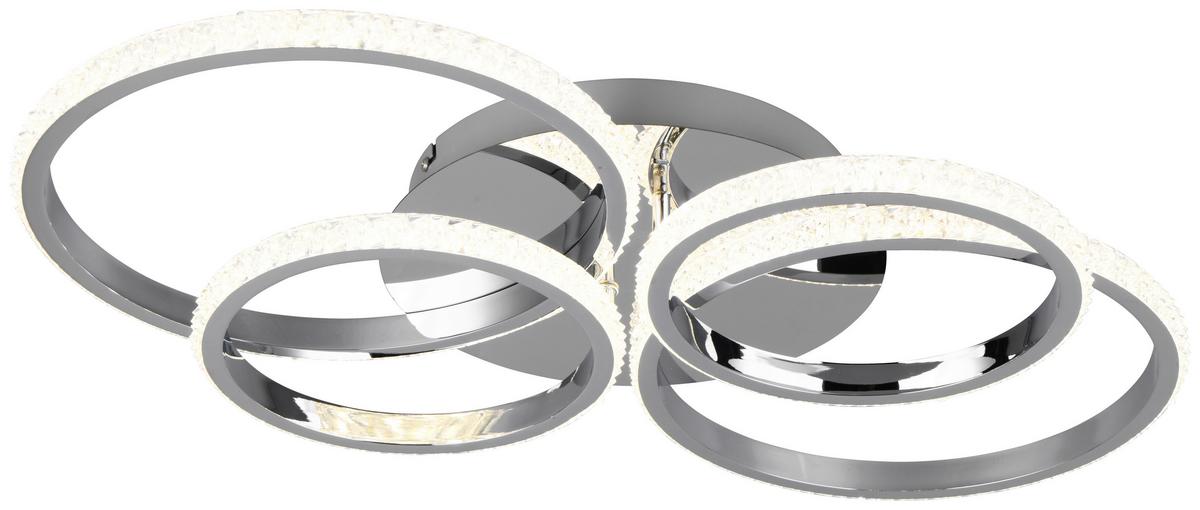 LED-Deckenleuchte Chromfarbe max. 27 Watt - Chromfarben, Design, Metall (65,5/65,5/8,5cm)