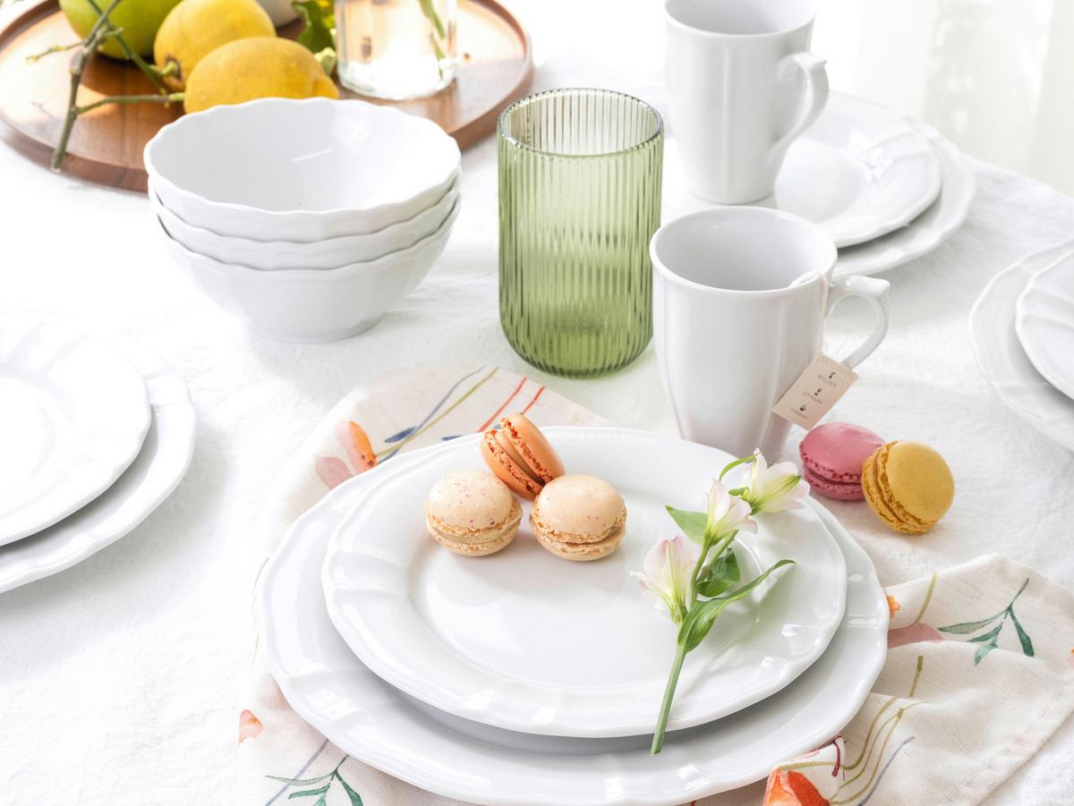 Kombiservice Weiß, 16-teilig - Weiß, Keramik (34,5/28/29cm) - Creatable