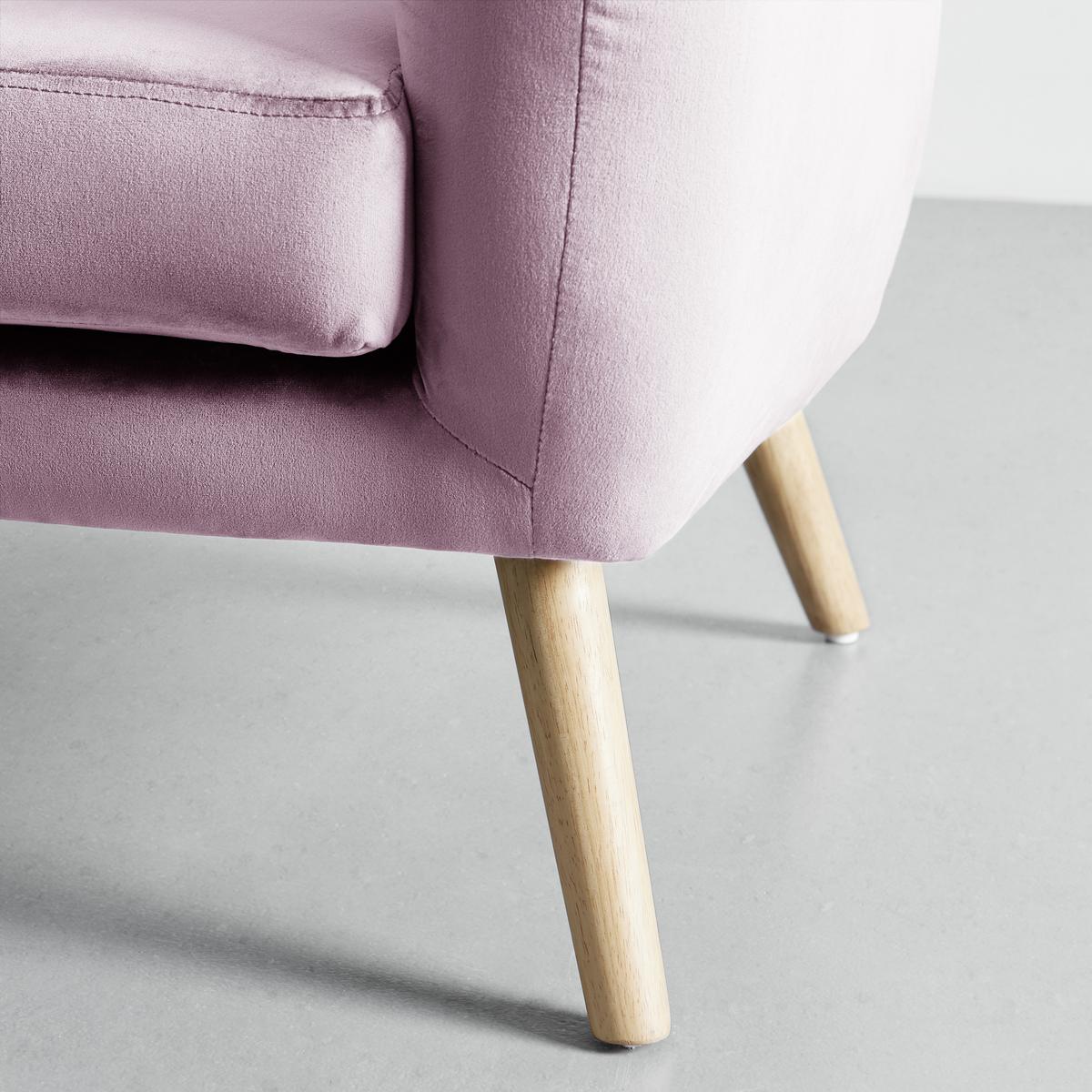 2-SITZER-SOFA in rosa "Bruno" - Eichefarben/Rosa, Modern, Holz/Textil (124/68/71cm) - Bessagi Home