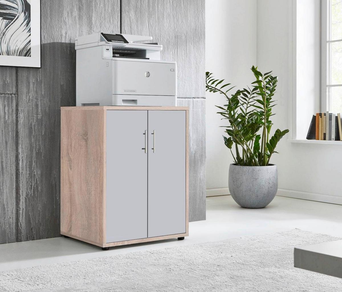 AKTENSCHRANK OFFICE EDITION - Grau/Sonoma Eiche, MODERN, Holzwerkstoff (54/74/50cm) - MID.YOU