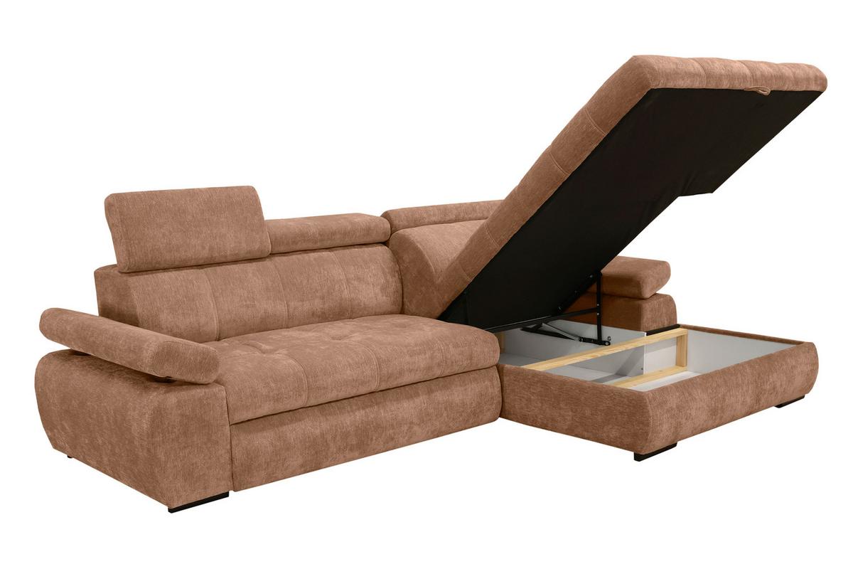 Kutna Garnitura Vegas - crna/terakota, Design, drvo/tekstil (294/173cm) - Modern Living