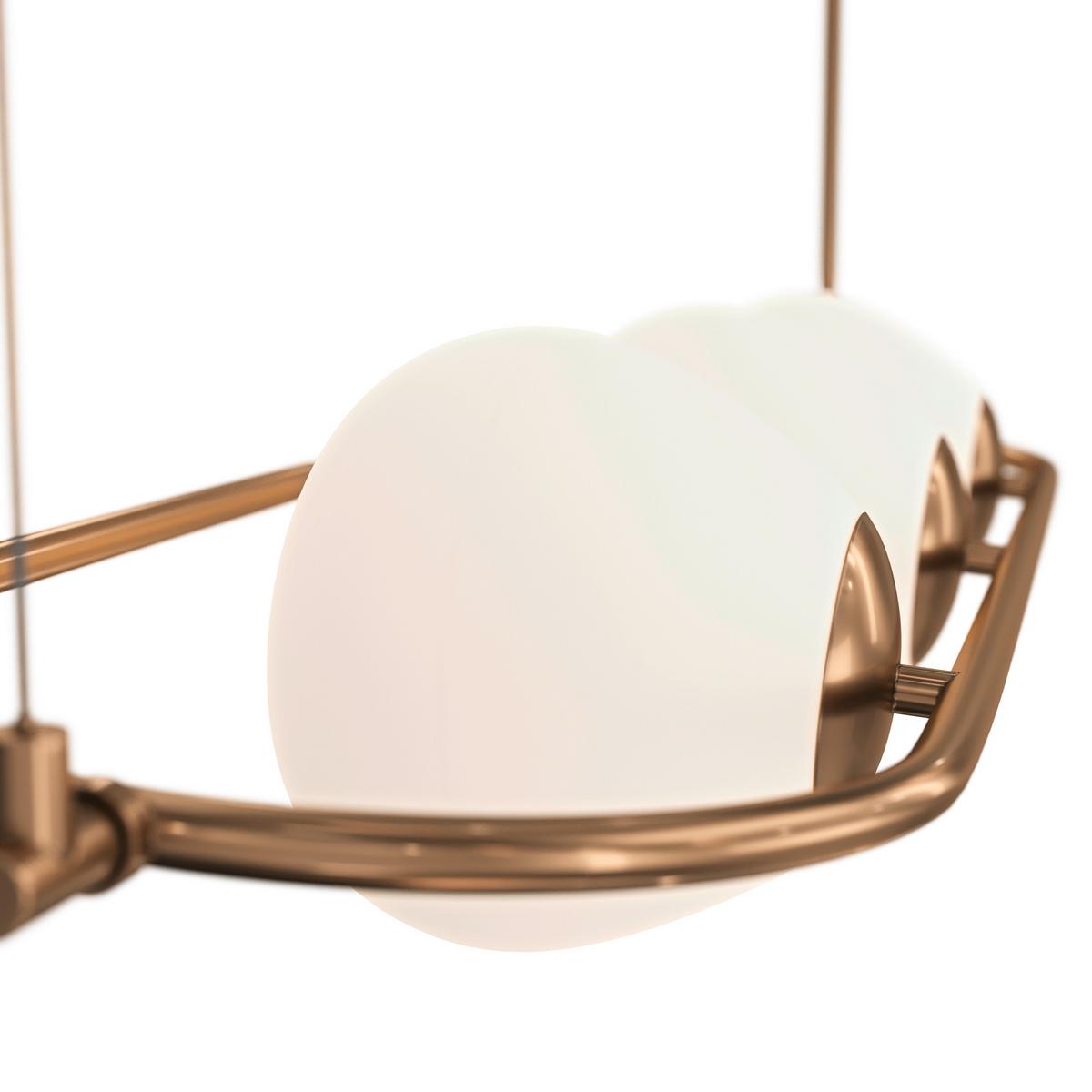 PENDELLEUCHTE ERICH - Weiss/Messingfarben, Trend, Glas/Metall (89/25,5/137cm) - MAYTONI