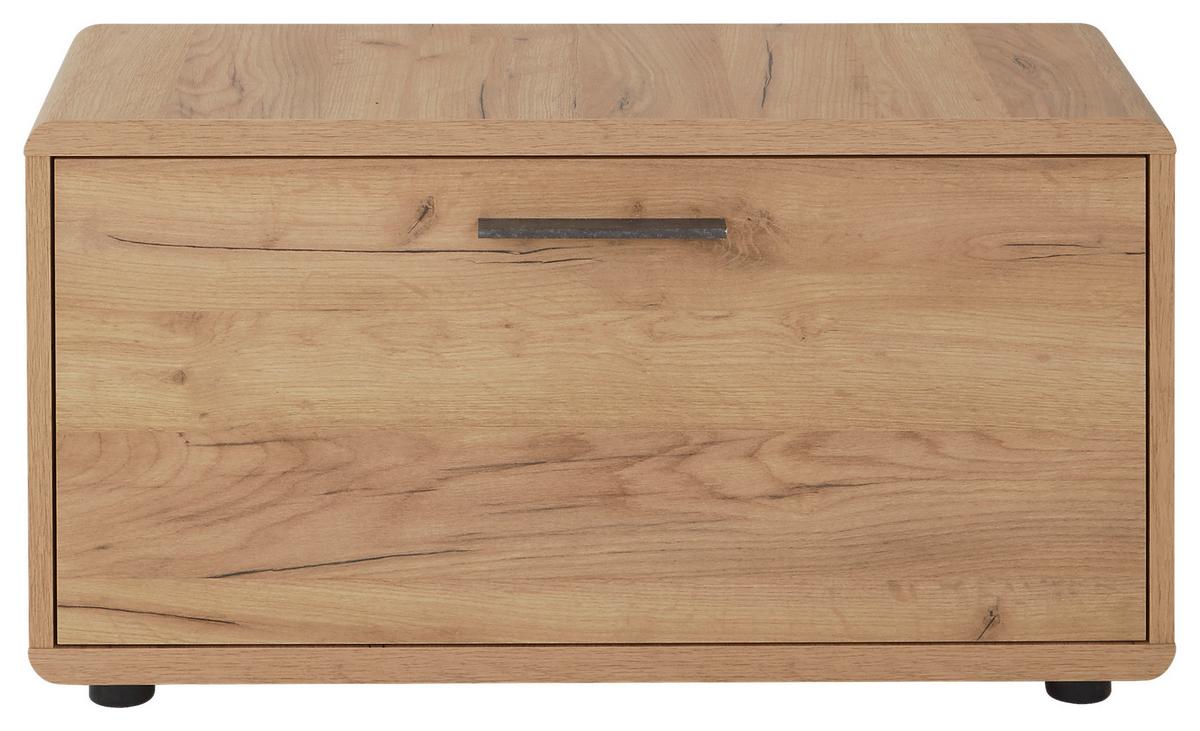 Garderobna Klop Fontana, Barva Hrasta - črna/barve hrasta, Moderno, umetna masa/leseni material (84/46/32cm) - Mömax