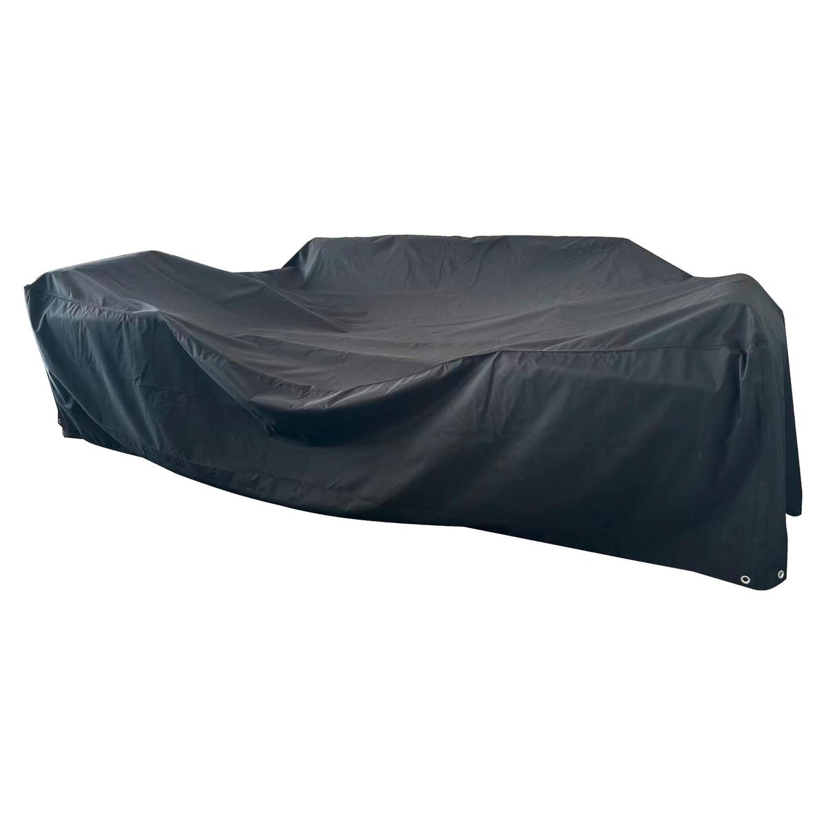 Outdoorküche Delia Schwarz /Naturfarben inkl. Abdeckung - Schwarz/Naturfarben, MODERN, Kunststoff/Metall (127/126/53,5cm) - Bessagi Garden