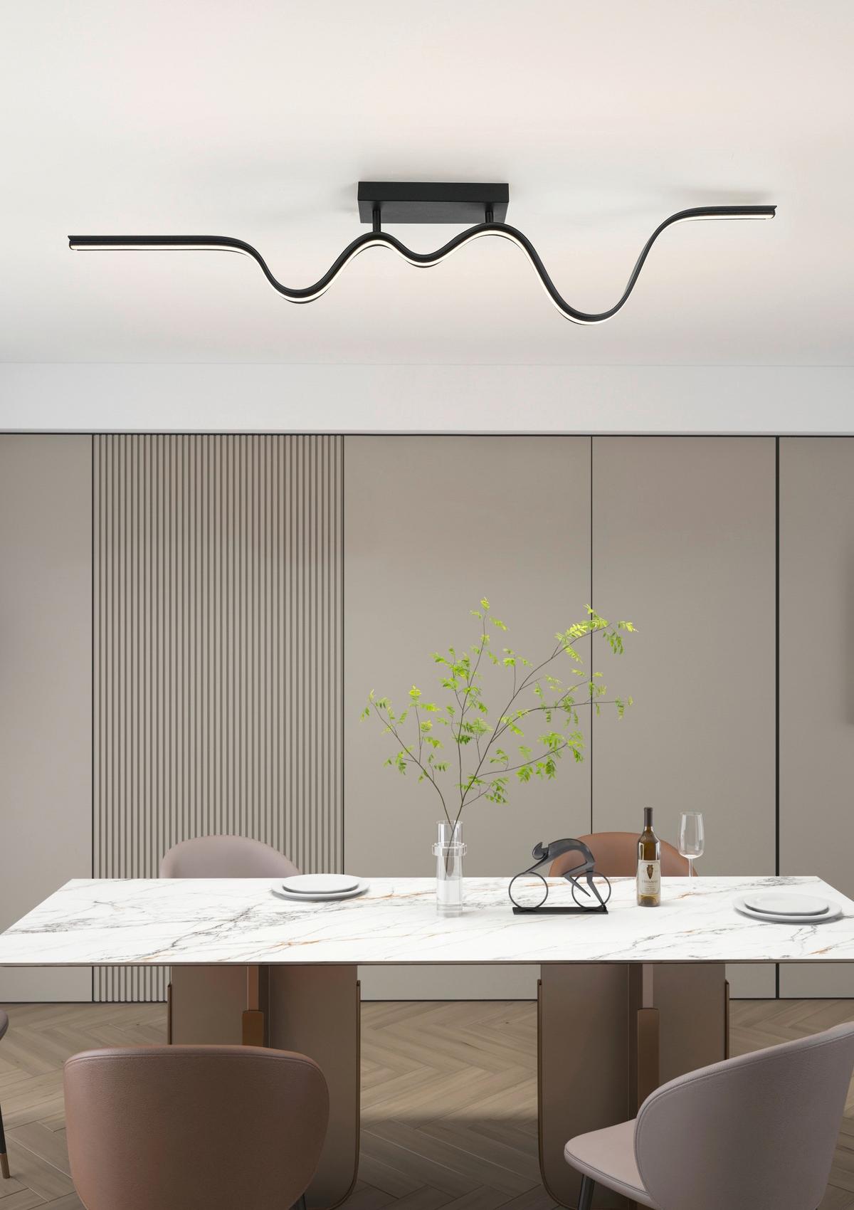 LAMPA SUFITOWA BEATRIX - czarny, Trend, tworzywo sztuczne/metal (100/8/20,5cm) - Collett's Monde