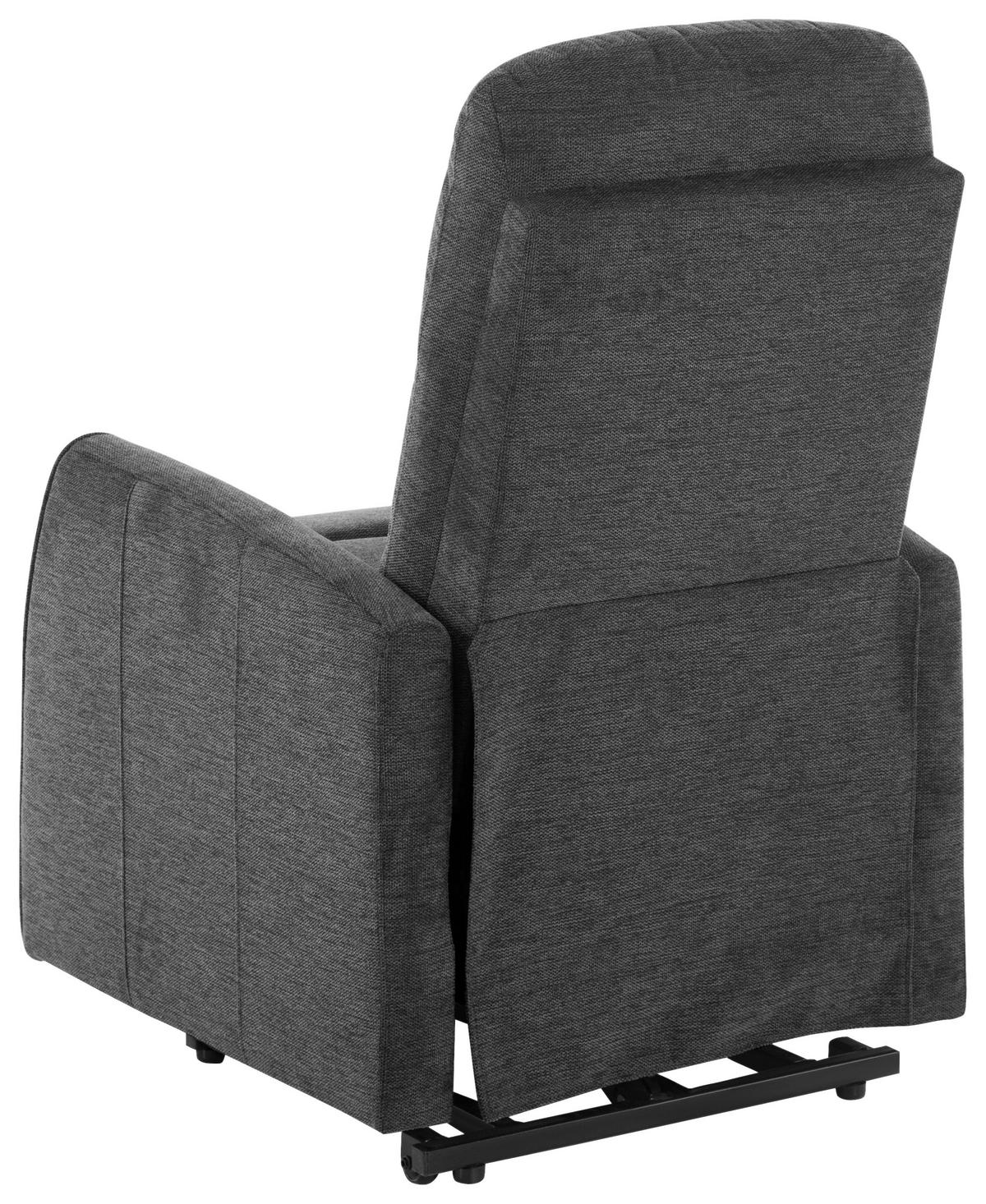 Tv Fotelj Athen, Temno Siva, Pomoč Pri Vstajanju - temno siva, Moderno, kovina/tekstil (67.5/107/88.5cm)