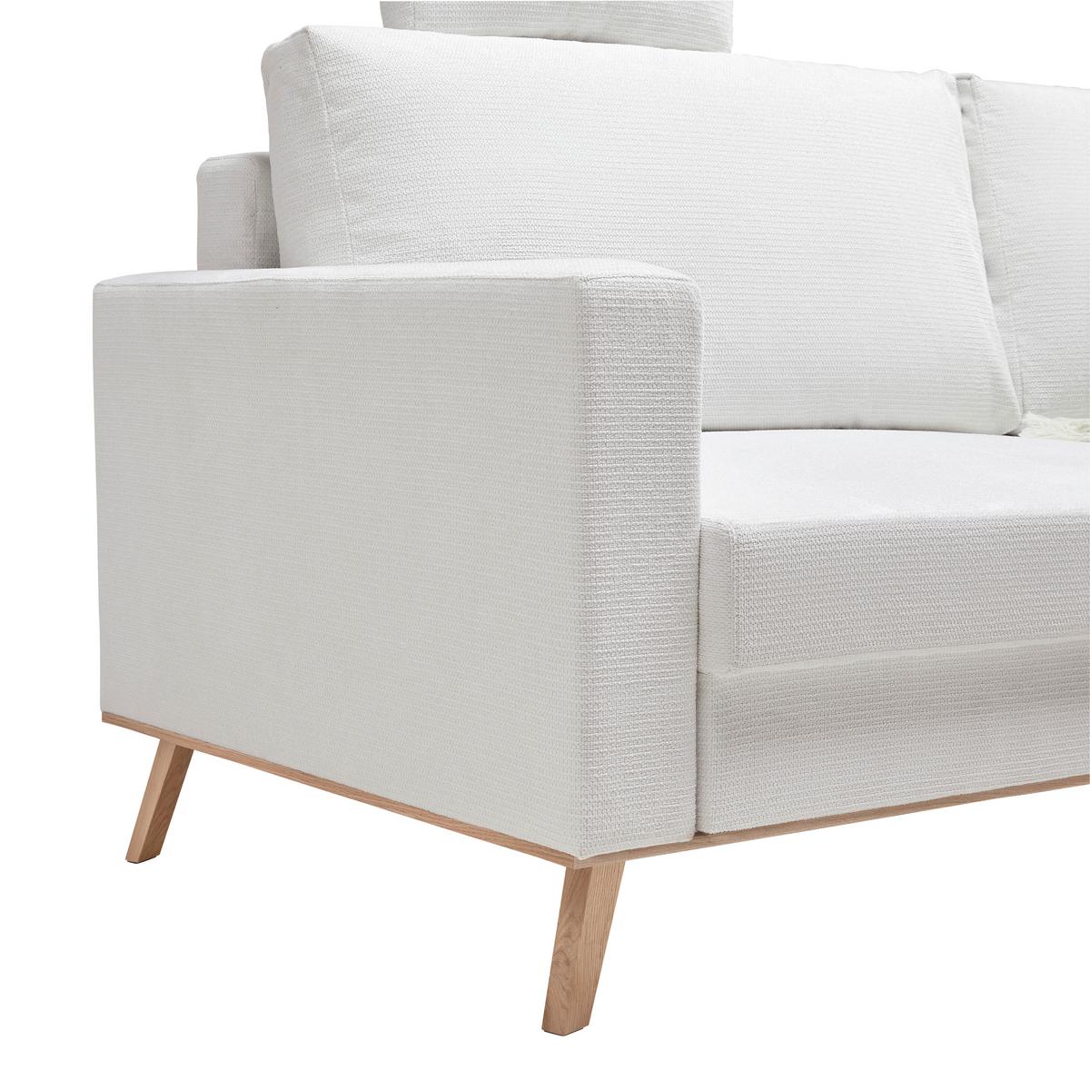 Wohnlandschaft Rio Weiß - Eichefarben/Weiß, MODERN, Holz/Textil (222/94/152cm) - Mömax