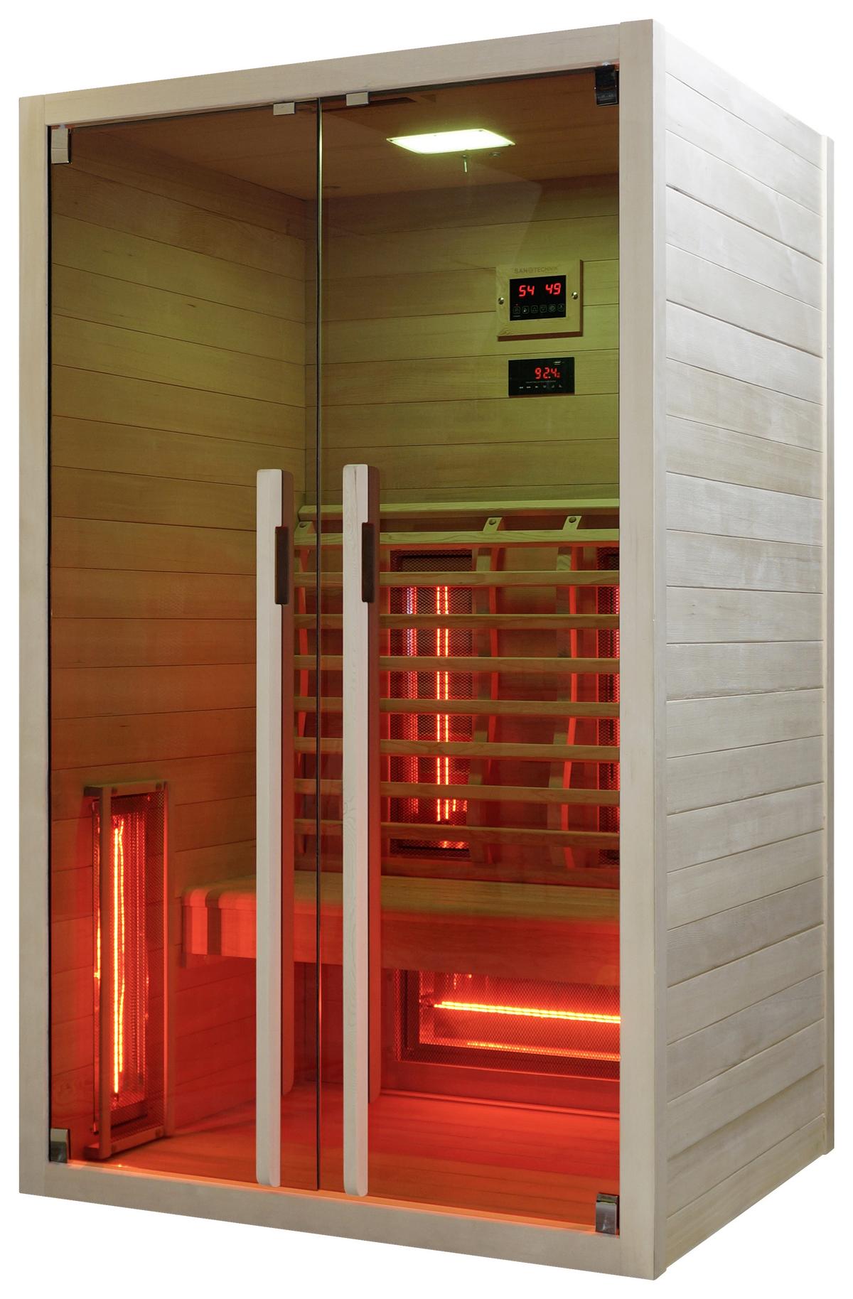 Infrarotkabine Ruby 2 in Braun ca. 120x195x100cm - Naturfarben, Basics, Holz (120/195/100cm) - Sanotechnik