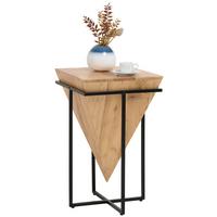 STOLIK BOCZNY SIRA II - kolor naturalny/czarny, Trend, metal/drewno (41/41/66cm) - Landscape