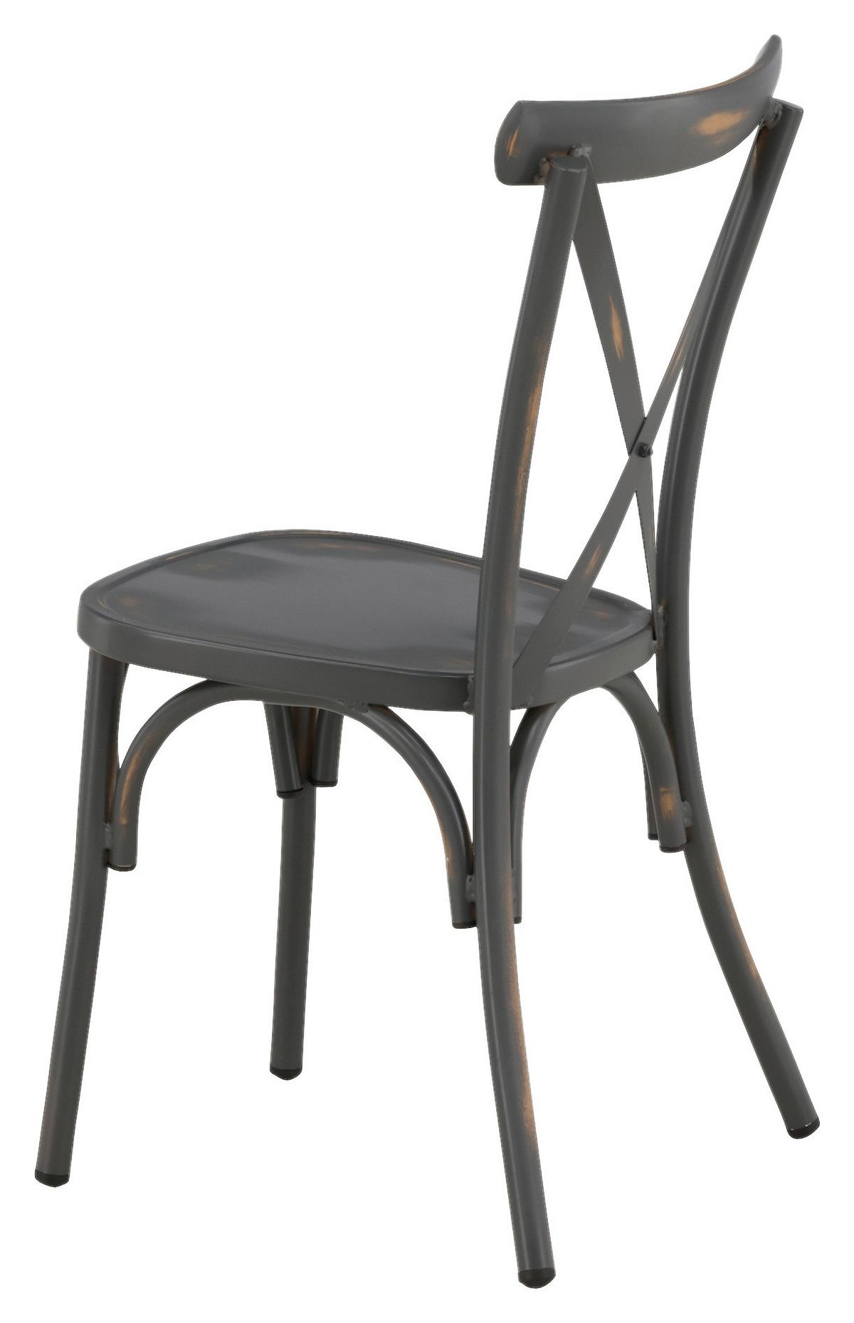 Gartenstuhl 2er-Set Tablas ca. 48x88x48 cm Schwarz - Schwarz, KONVENTIONELL, Metall (48/88/48cm) - Gardenson