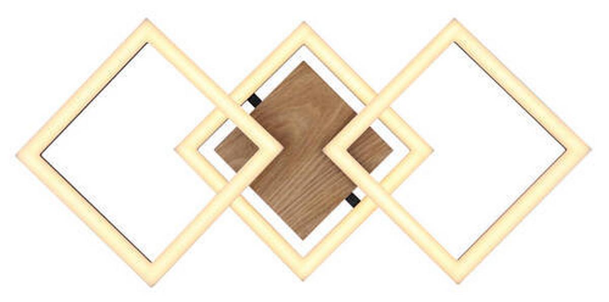 LED-Deckenleuchte Kerry max. 30 Watt. - Dunkelbraun/Opal, Design, Holz/Kunststoff (66/31/7,5cm) - Globo