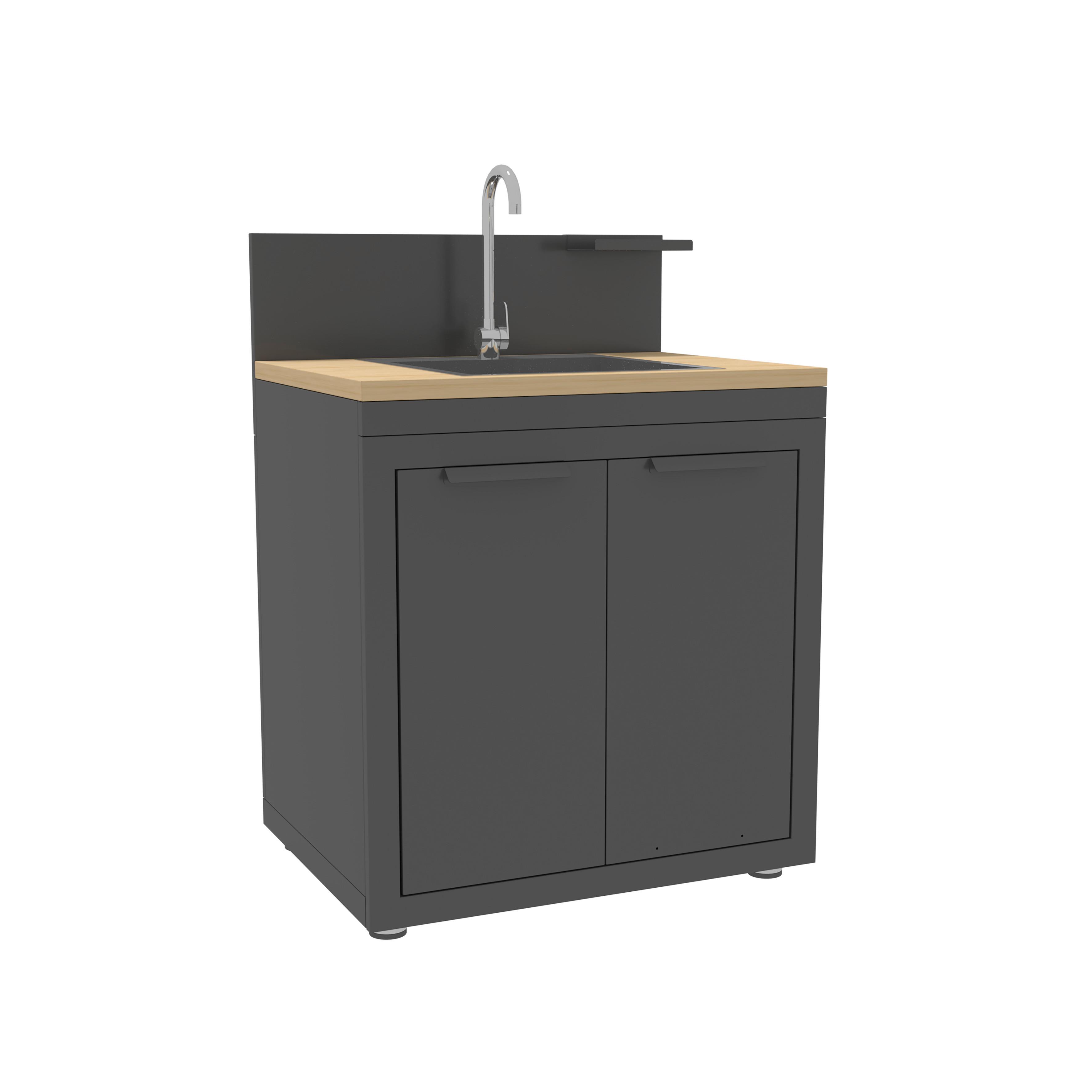 Outdoorküchenspüle Origin Anthrazit - Anthrazit, Basics, Metall (80/110/60cm) - Gardenson