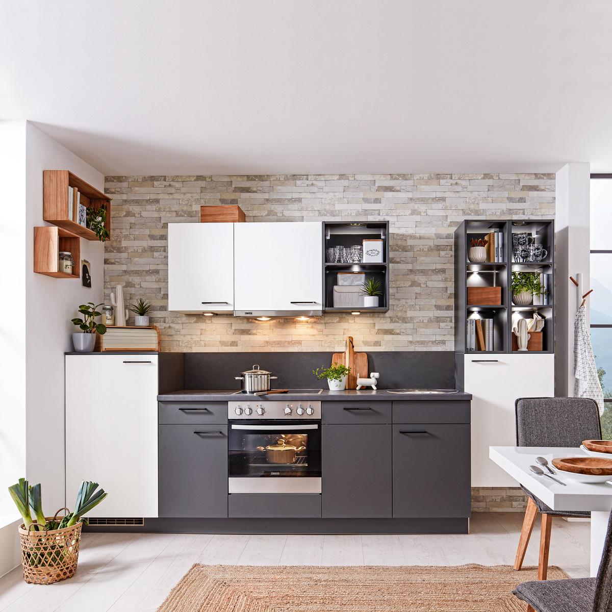 Kuhinjski Blok Win - bela/antracit, Moderno (320cm) - Express