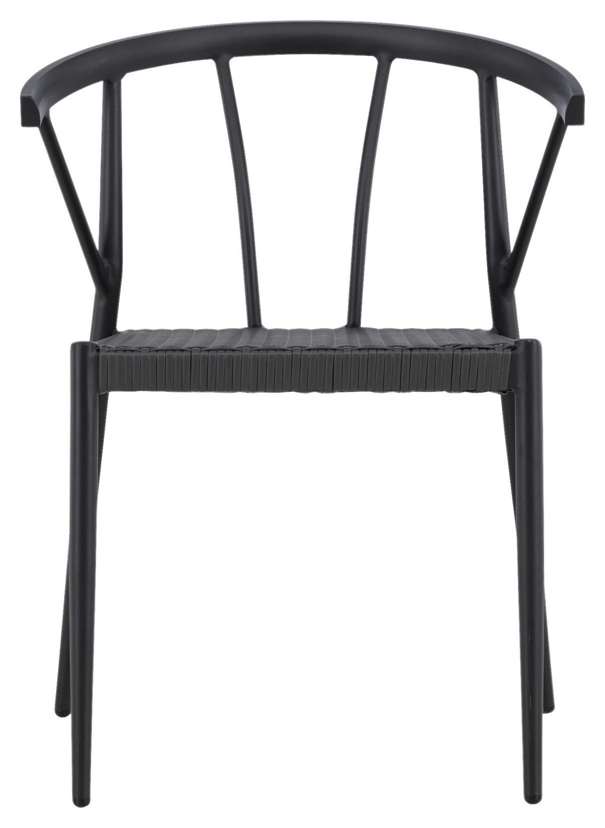 Gartenstuhl 6er-Set Stina ca. 47x79,5x49 cm Schwarz - Schwarz, KONVENTIONELL, Kunststoff/Metall (47/79,5/49cm) - Gardenson