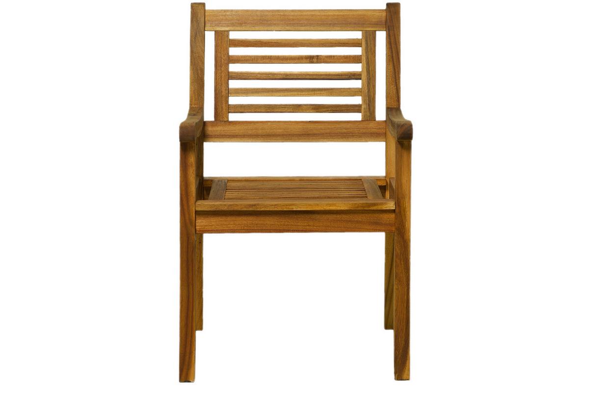 Gartentischgruppe 5-tlg. Naturfarben Akazienholz - Naturfarben, Natur, Holz - Gardenson