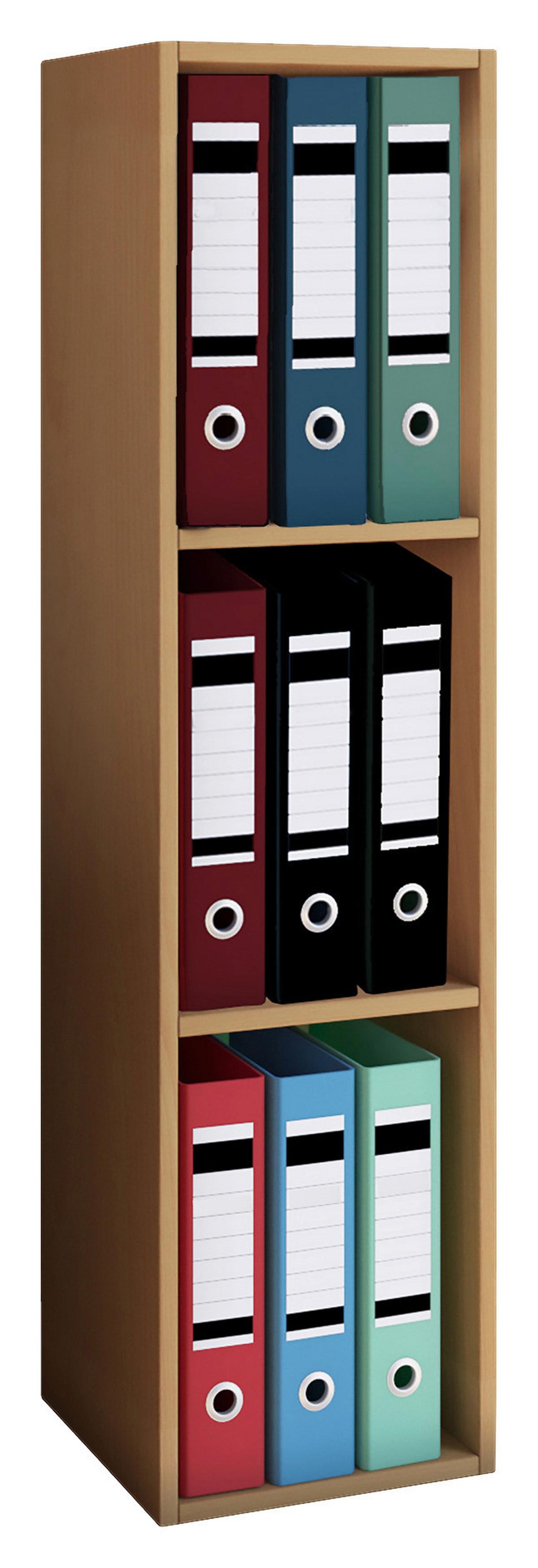 Pisarniški Regal Offas, Bukev - barve bukve, Design, leseni material (34/115/29cm) - MID.YOU