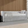 STOPPAD SÄNG DREAM - ljusgrå/ljusbrun, Modern, trä/textil (90/200cm) - Bessagi Home