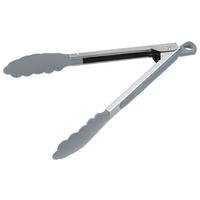 Servierzange Statement in Silberfarben/Schwarz - Silberfarben/Schwarz, Kunststoff/Metall (27cm) - Fackelmann