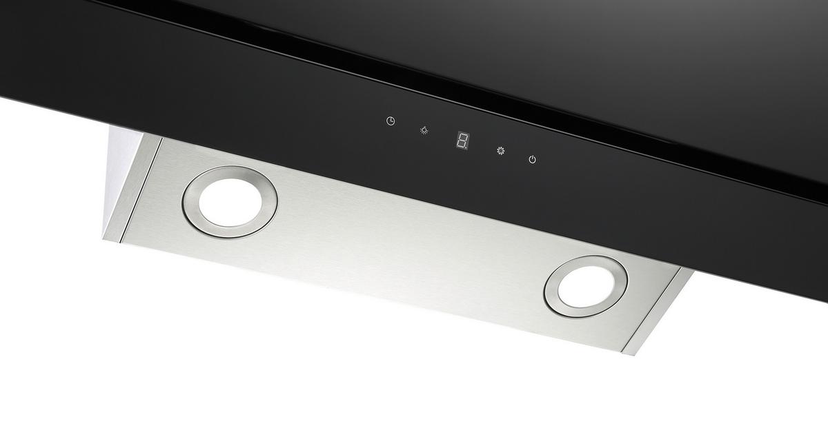 Kuhinjska Napa Selena, 60cm - črna, Trend, kovina/steklo (60/74,3-112,3/31,3cm) - Respekta