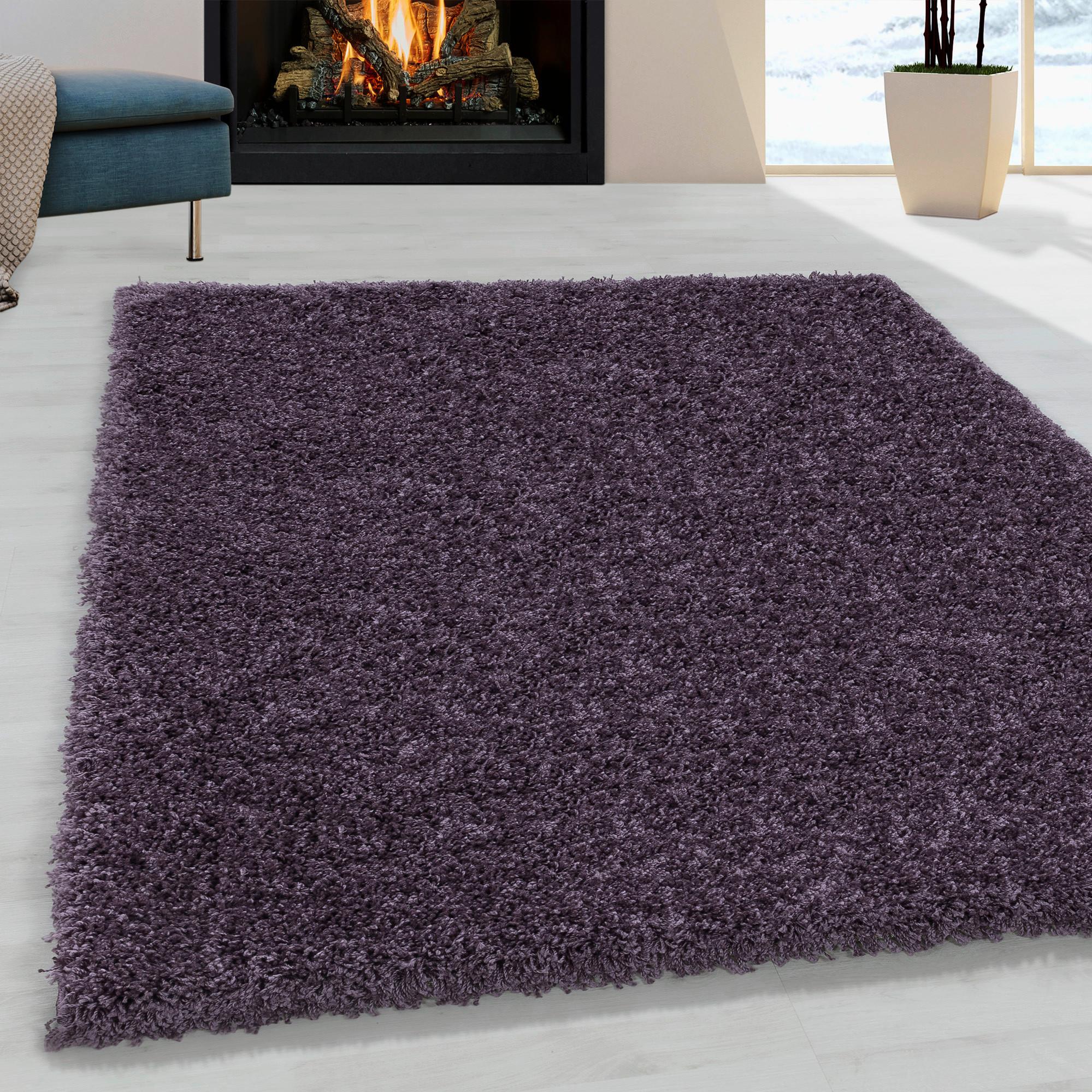Hochflorteppich Sydney Violett ca. 80x150cm - Violett, Basics, Textil (80/150cm)