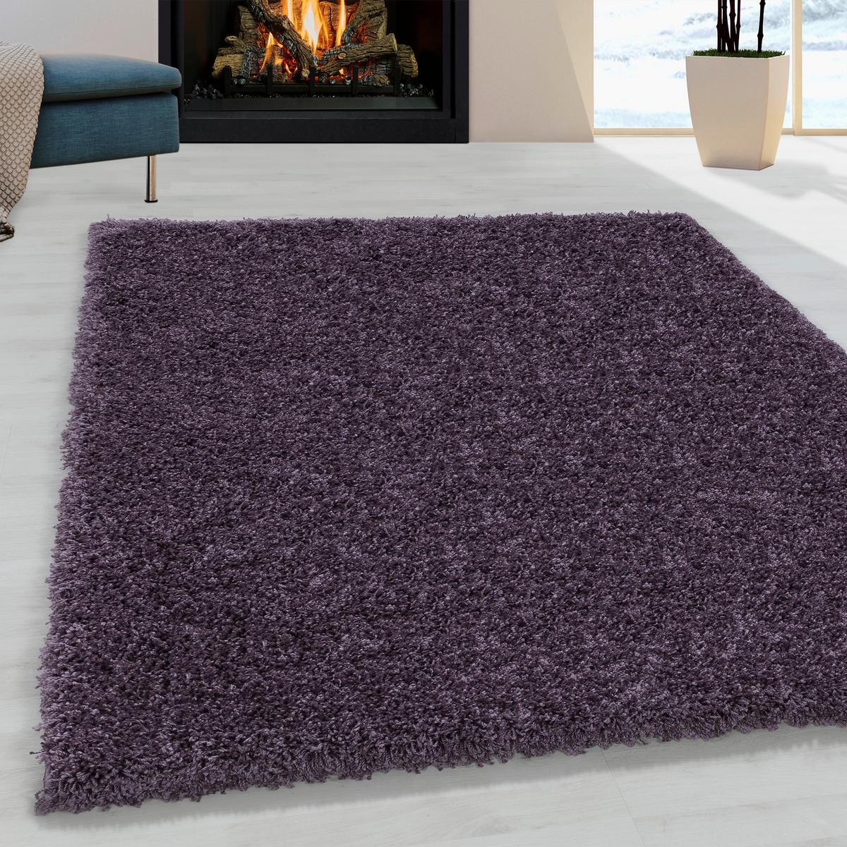 Hochflorteppich Sydney Violett ca. 80x150cm - Violett, Basics, Textil (80/150cm)