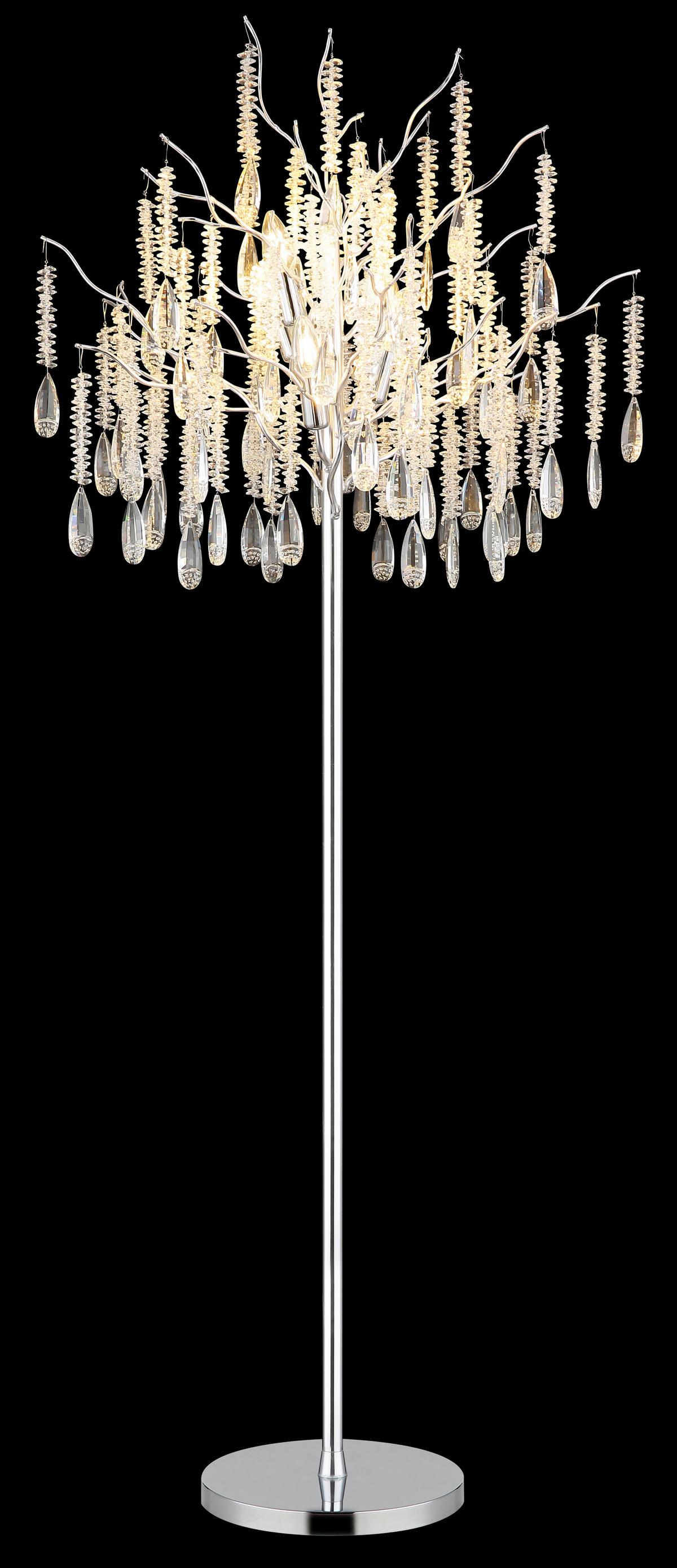 Podna Svjetiljka Kinga - srebrne boje/prozirno, Konvencionalno, staklo/metal (55/165cm) - Globo