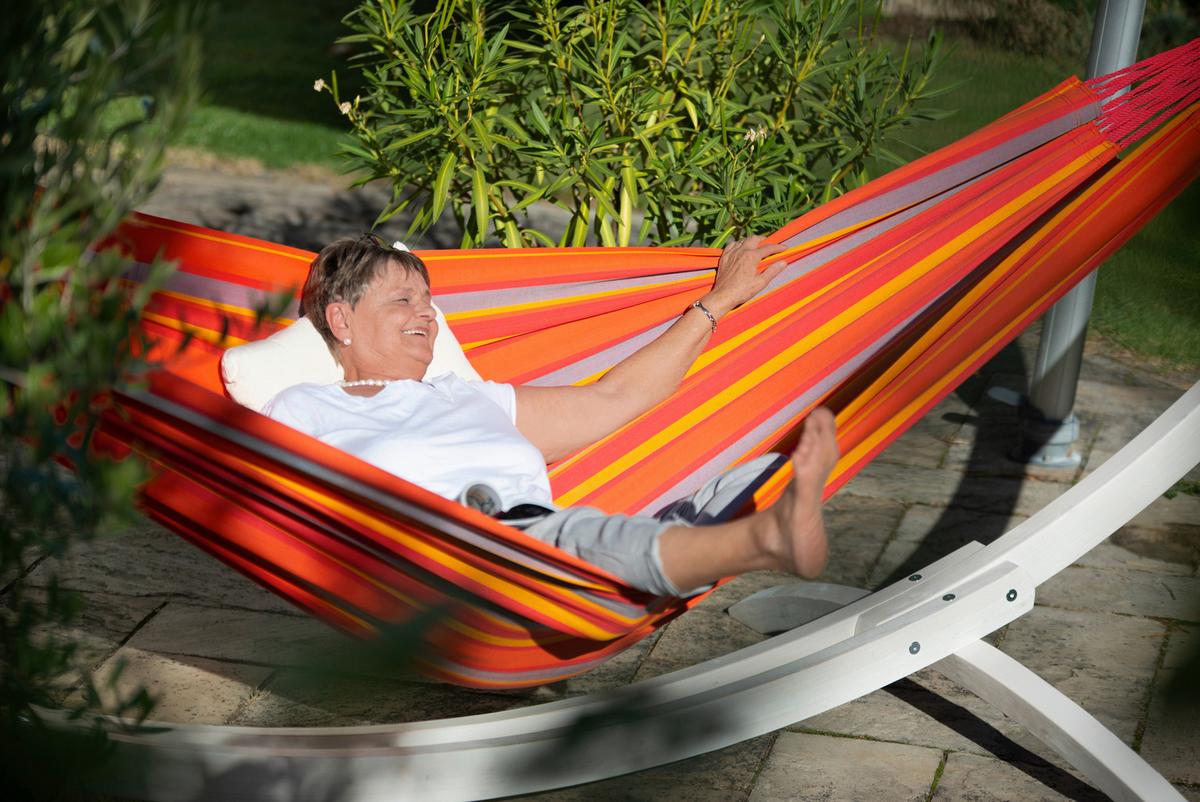 Hängematte Classic Double Hammock Outdoor Gelb/Orange - Gelb/Rot, KONVENTIONELL, Textil (160/350cm) - La Siesta