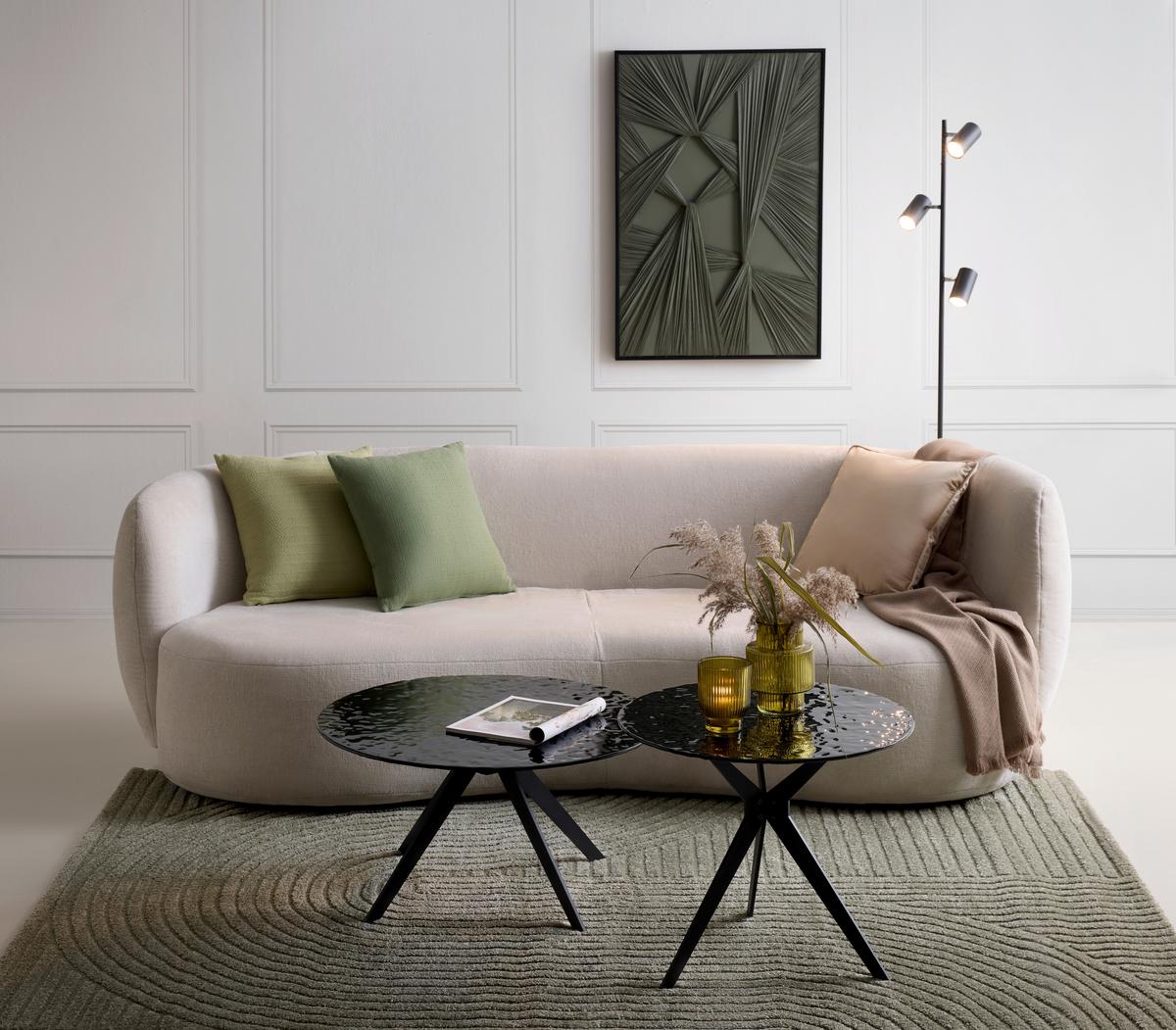 Couchtisch Conti Schwarz, 2er Set - Schwarz, MODERN, Glas/Metall (70/55/38/48/70/55cm) - Mömax