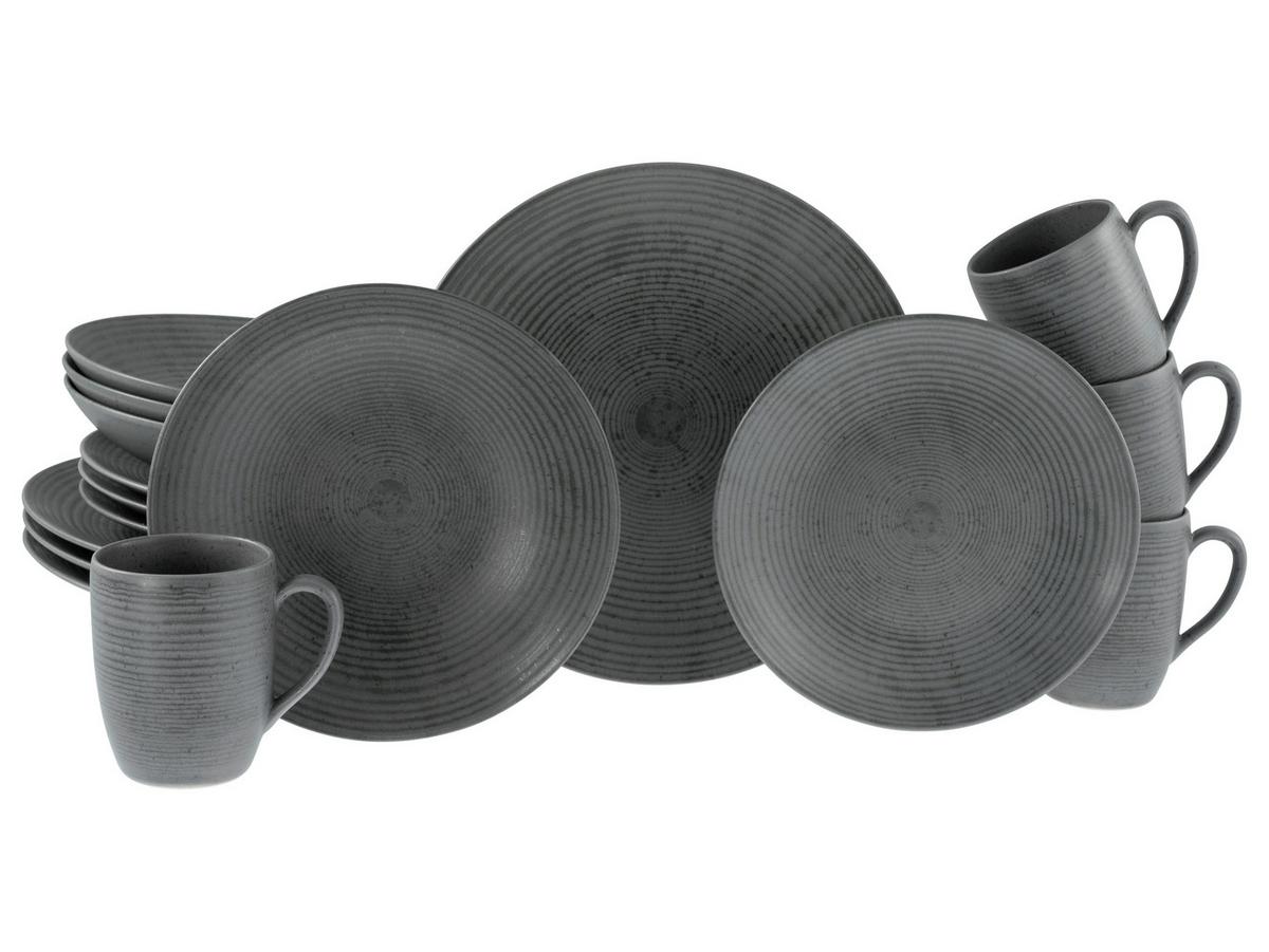 Kombiservice Catania Anthrazit, 16-teilig - Anthrazit, Design, Keramik - Creatable