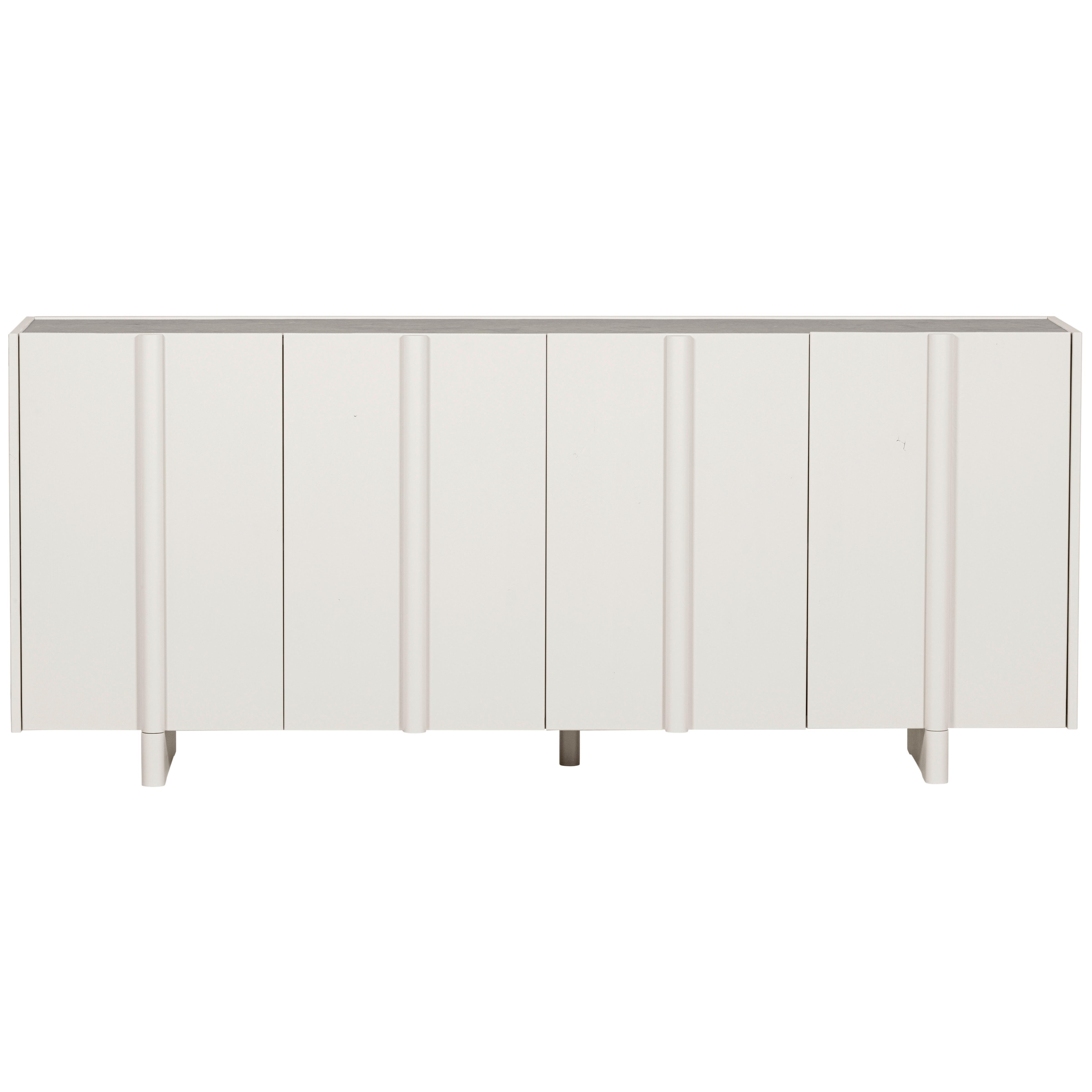 Sideboard Basu Grauweiß B: 200 cm - Grauweiß, Design, Holz (200/85/46cm) - Livetastic