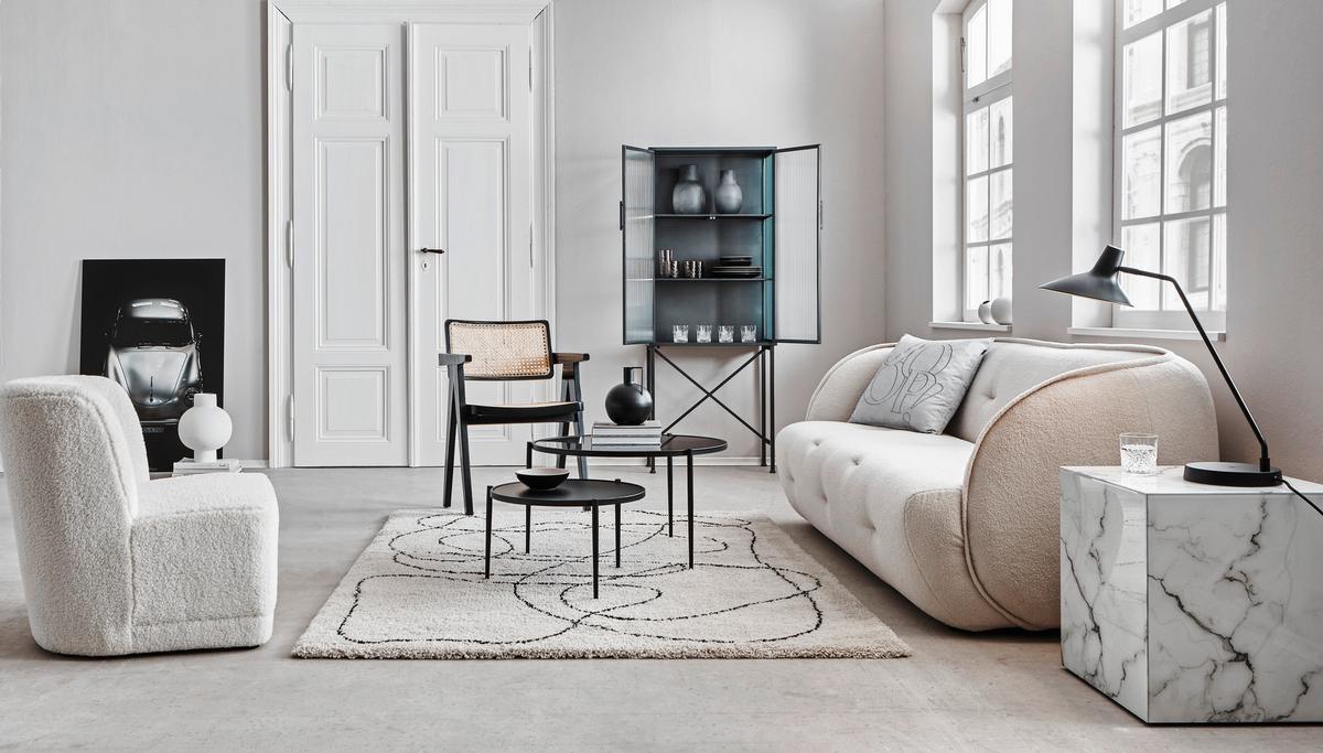 FOTEL VENEZIA - biały, Modern, drewno/tkanina (64/71/73cm) - Livetastic