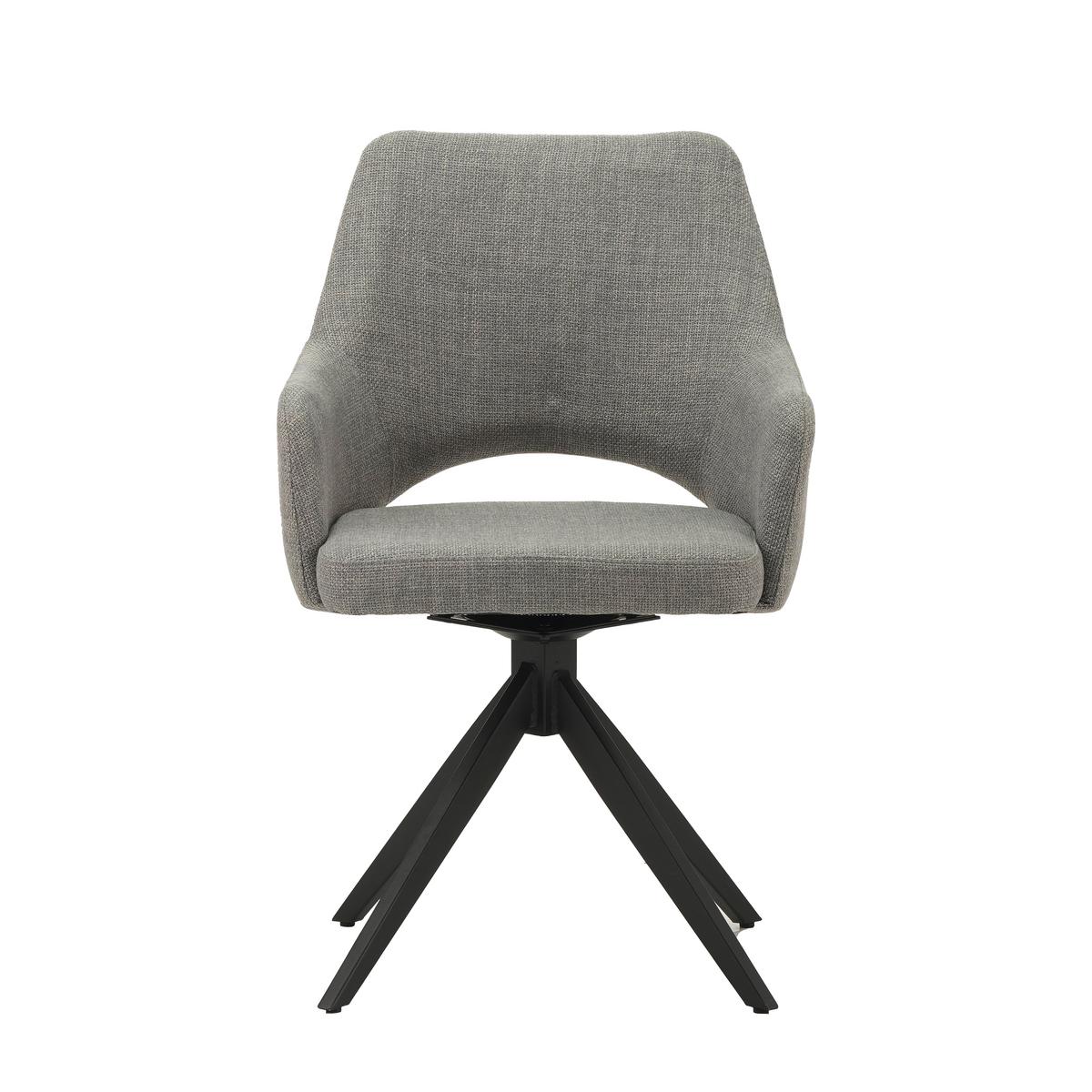 Stuhl Asher Grau - Schwarz/Grau, MODERN, Textil/Metall (54,5/85/61,5cm) - MID.YOU