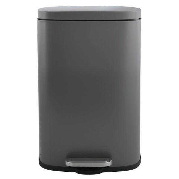 Treteimer Akira Matt-Grey - Dunkelgrau/Schwarz, Basics, Kunststoff/Metall (34,3/23,5/62,9cm) - Spirella