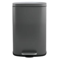 Treteimer Akira Matt-Grey - Dunkelgrau/Schwarz, Basics, Kunststoff/Metall (34,3/23,5/62,9cm) - Spirella