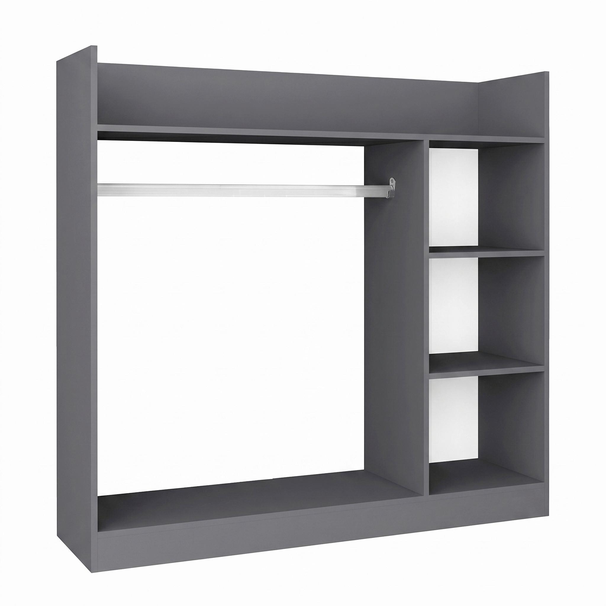 Offener Kleiderschrank Palosa "m" - Anthrazit, Modern, Holzwerkstoff/Metall (118/115/35cm) - Livetastic