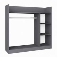 Offener Kleiderschrank Palosa "m" - Anthrazit, Modern, Holzwerkstoff/Metall (118/115/35cm) - Livetastic
