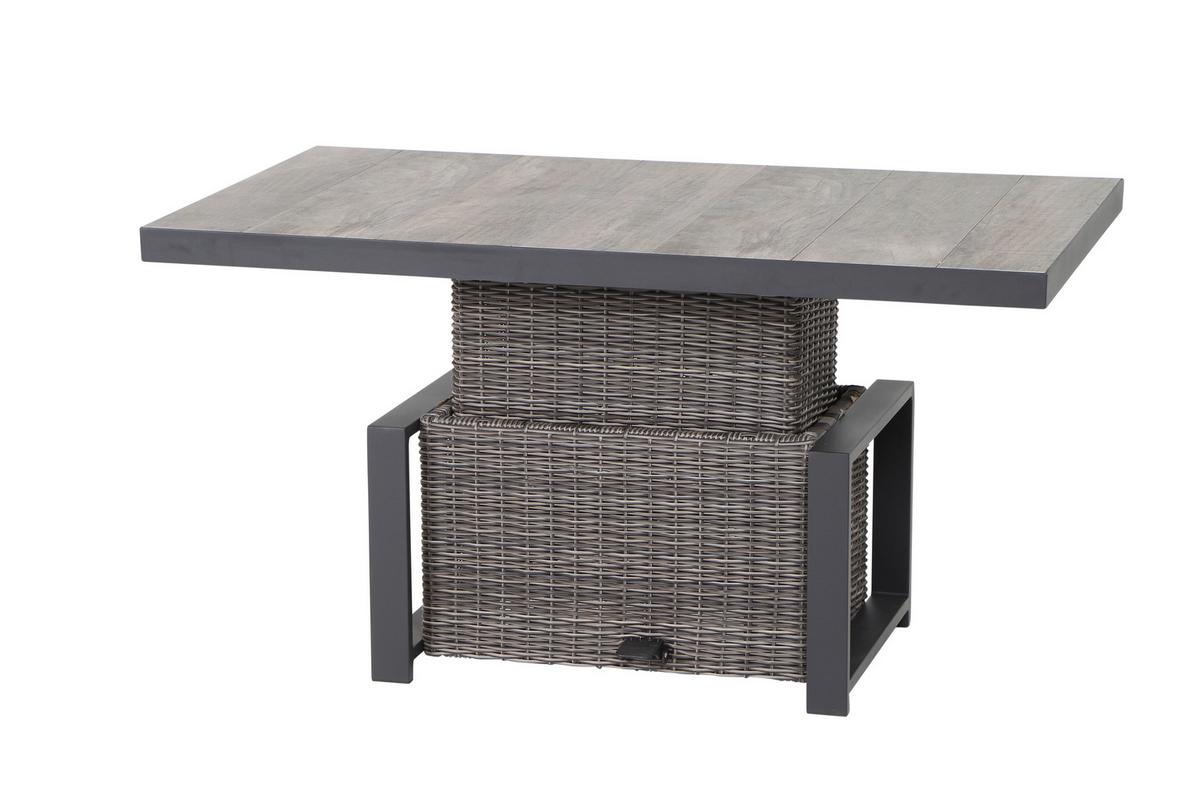 Loungegarnitur Corido 7-tlg. Grau - Grau, Basics, Keramik/Kunststoff (72/103/93cm) - Siena Garden