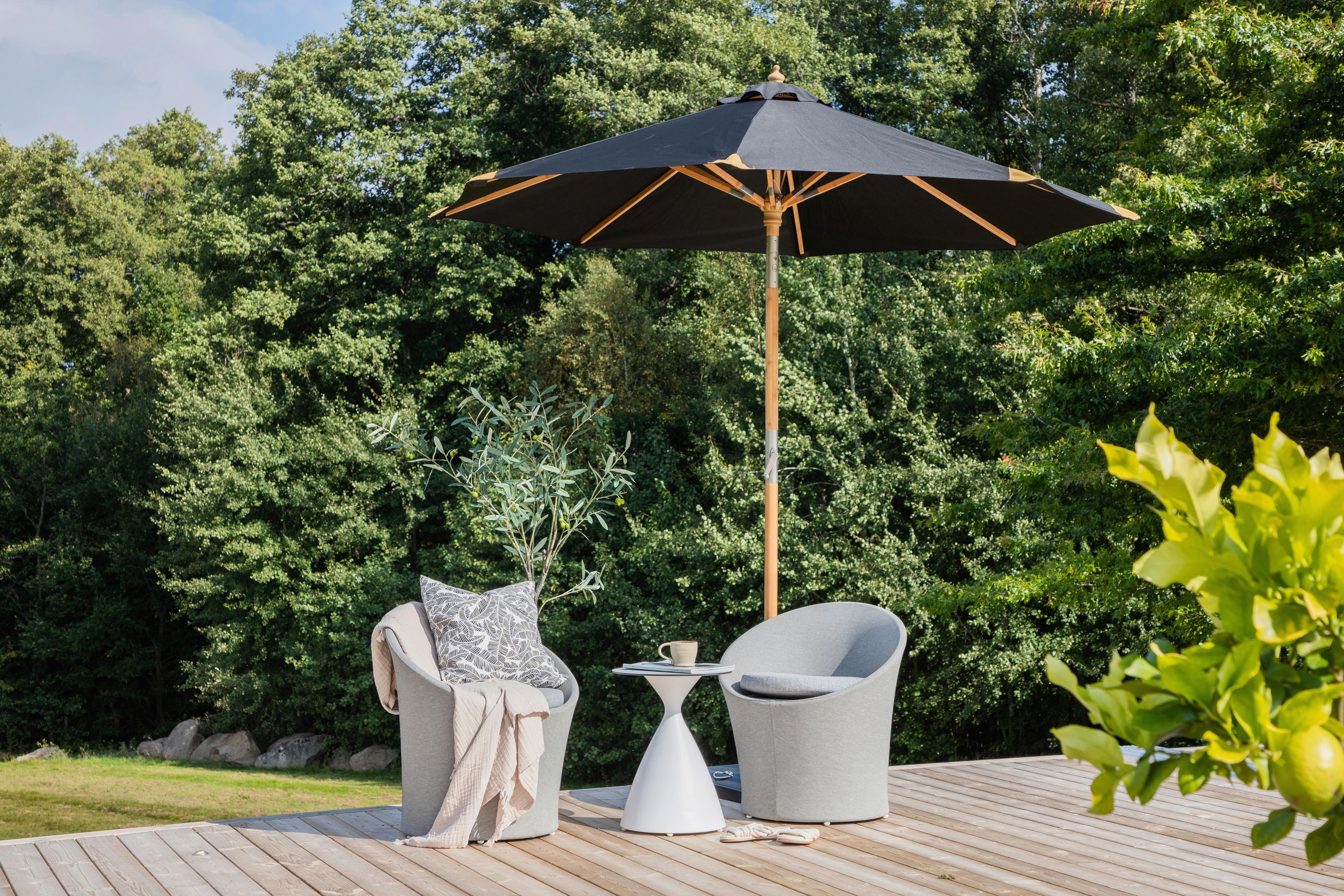 Sonnenschirm Cerox ca. 270x250 cm Schwraz - Schwarz, KONVENTIONELL (270/250cm) - Gardenson