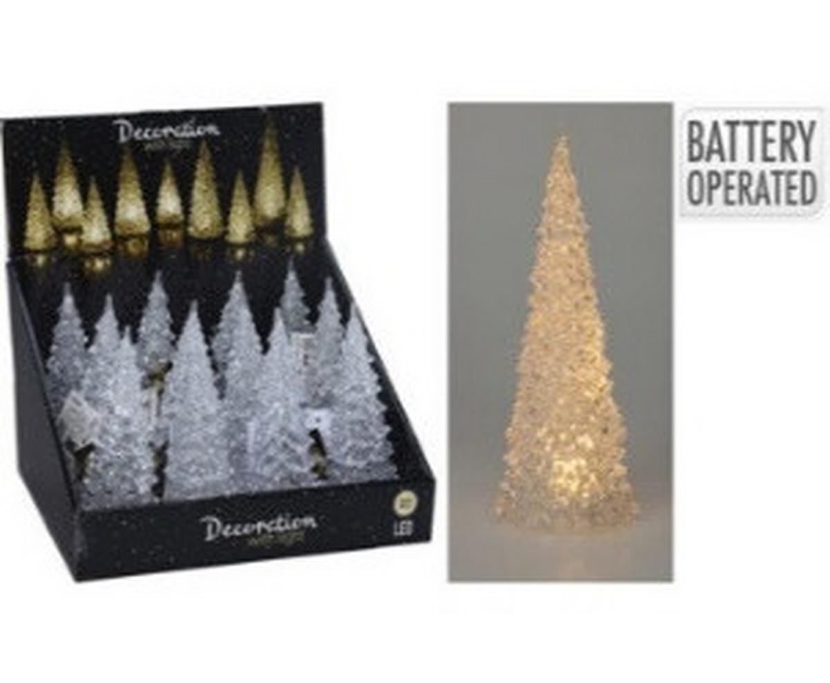 Led Karácsonyi Figura X-Mas Tree - átlátszó, műanyag (7/17cm)