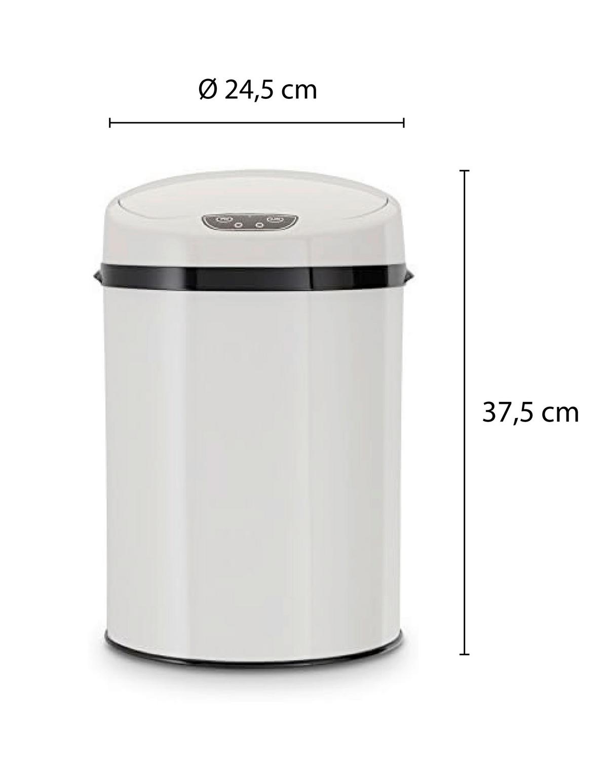 Koš Za Smeti Inox, 9 L - črna/bela, Basics, kovina/umetna masa (24,5/37,5cm) - Echtwerk