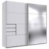 Schwebetürenschrank Saigon in Weiß ca. 225x208x64cm - Silberfarben/Weiß, KONVENTIONELL, Glas/Holzwerkstoff (225/208/64cm) - Premium Living