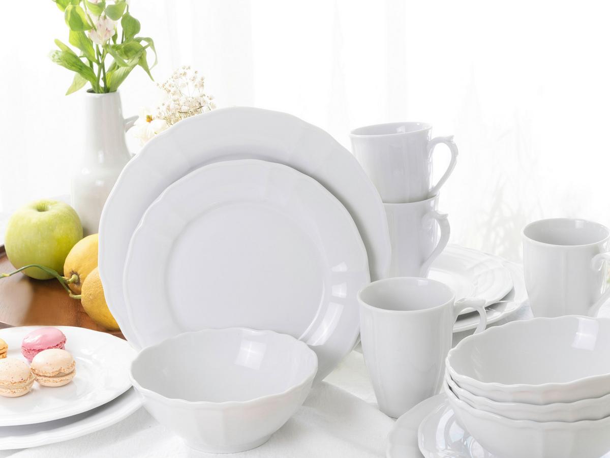 Kombiservice Weiß, 16-teilig - Weiß, Keramik (34,5/28/29cm) - Creatable