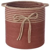 Korb Holly Natur/Dunkelrot Ø ca. 28cm - Naturfarben/Dunkelrot, Papier/Textil (28/30cm) - Mömax